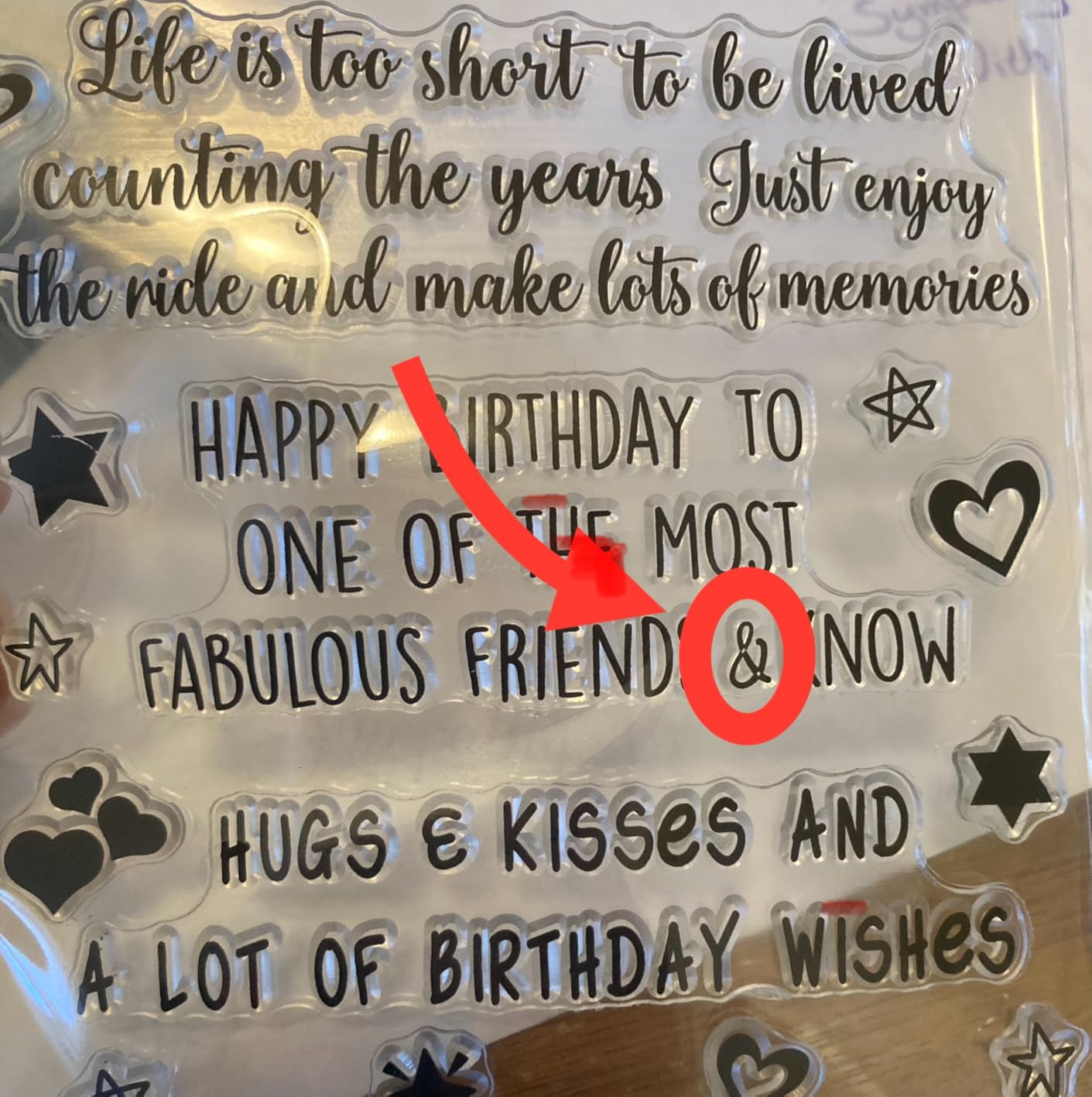 Pajean 4 Sheets Sentiments Rubber Clear Stamps Set for Birthday Card Making and 3 Pcs Acrylic Stamp Block Tools with Grid Lines customer photo 2