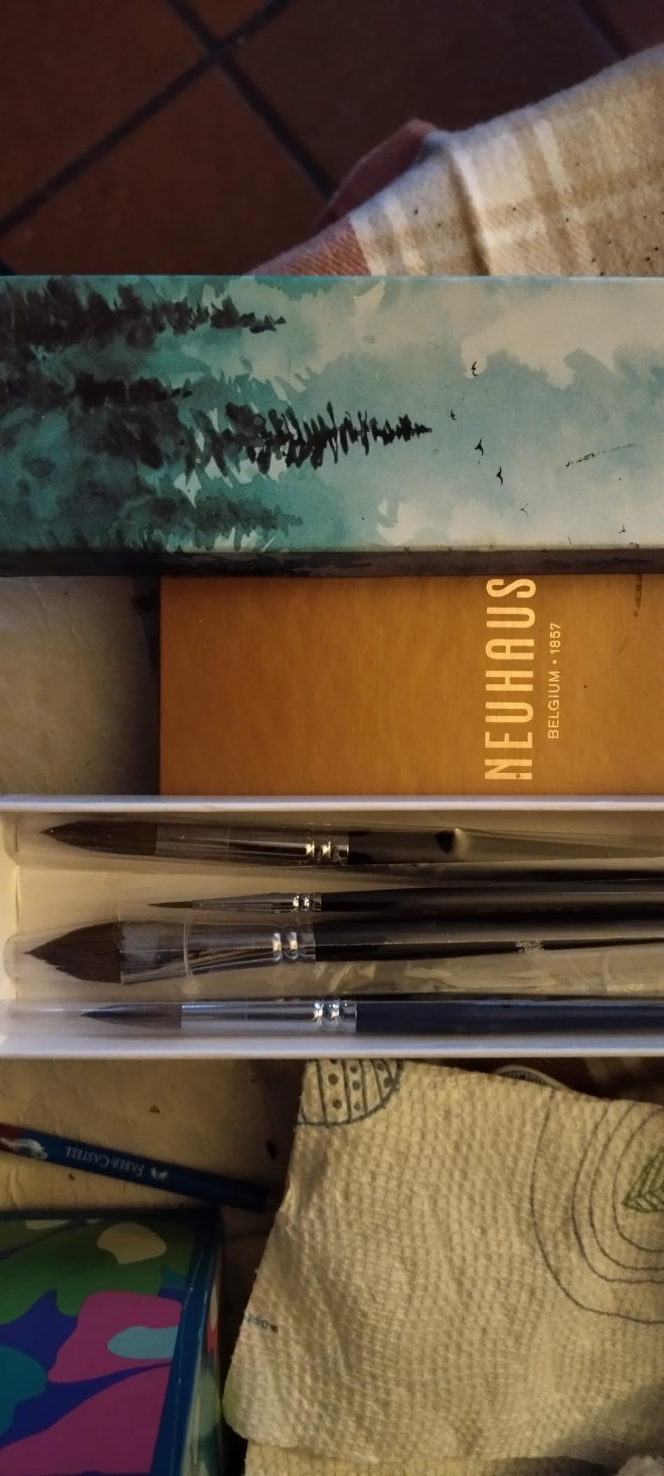 Watercolor Brushes Professional, Fuumuui 8Pcs Sable Paint Brush Set Variety Shapes with Flat, Round Pointed, Cat's Tongue Oval Wash Perfect for Watercolor Acrylic Gouache Inks Painting customer photo 2
