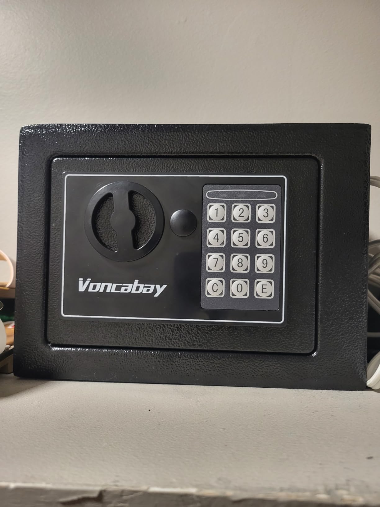 Voncabay Money Safe Box for Home with Sensor Light & Fireproof Money Bag - 0.23 Cubic Feet Security Safe Box with Digital Keypad, Keys & Pass Code Lock, 9.05