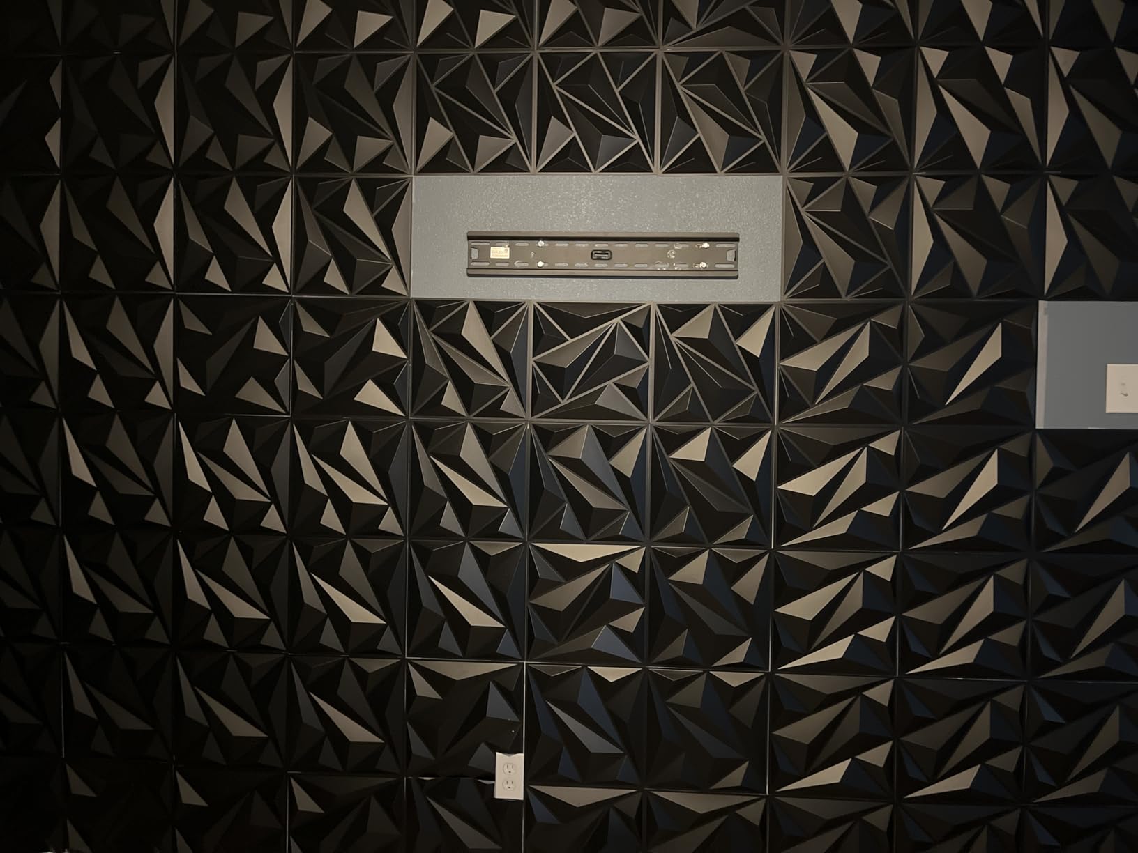 Art3dwallpanels 33 Pack 3D Wall Panel Diamond for Interior Wall Décor, PVC Flower Textured Wall Panels for Living Room Lobby Bedroom Hotel Office, Black customer photo 1