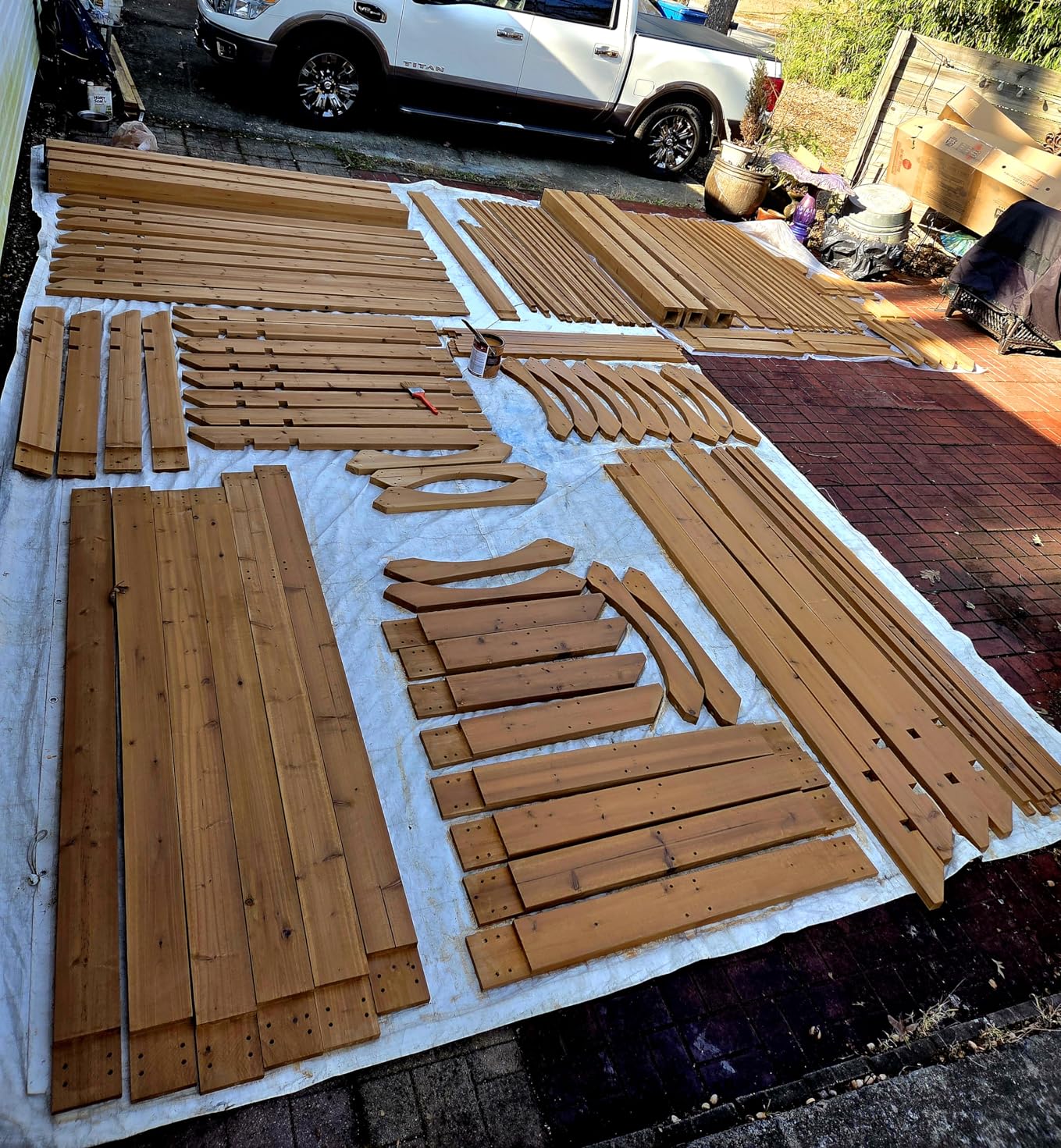 Backyard Discovery Beaumont 16' x 12' Traditional Cedar Wood Pergola Kit with Trellis Roof, All-Season Durability, High-Wind Rating, PowerPort customer photo 2