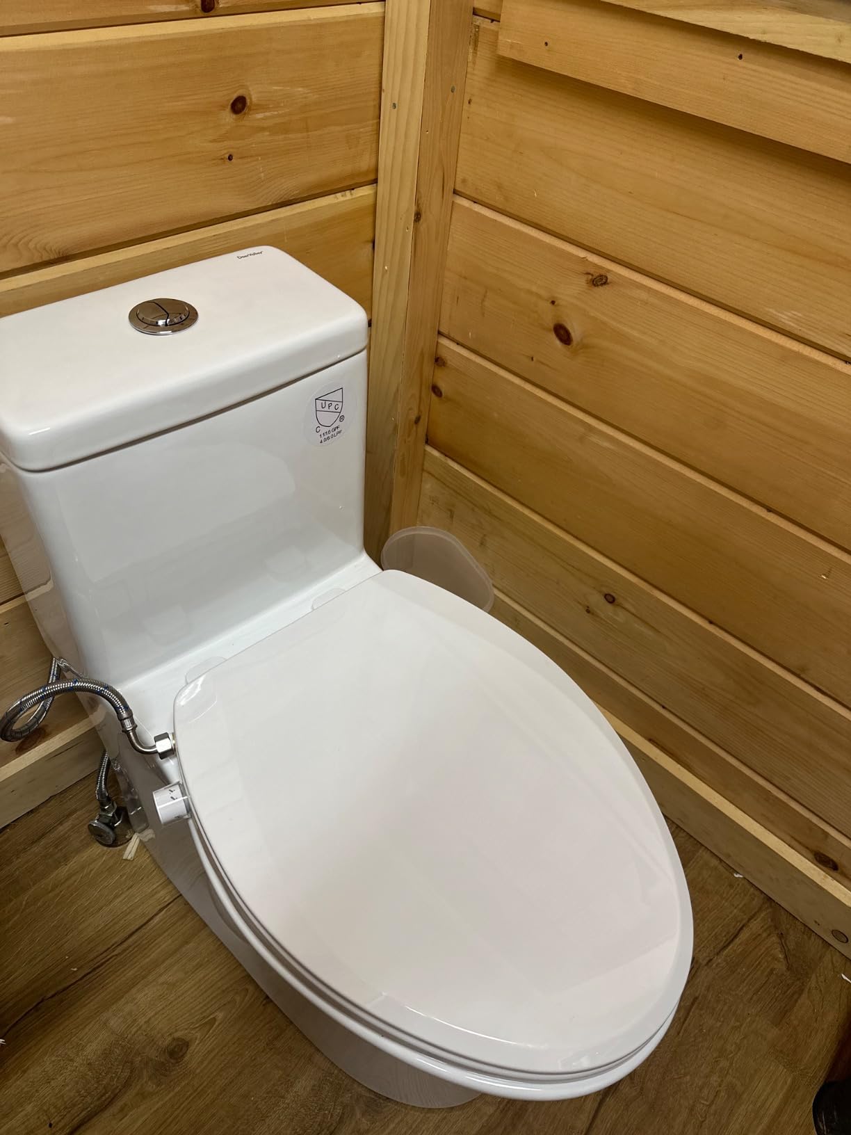 DeerValley Symmetry One Piece Toilet, Dual Flush 1.1/1.6 GPF Elongated Standard Toilet for Bathroom, Toilets with Comfortable Seat Height (Seat Included) (White) customer photo 1