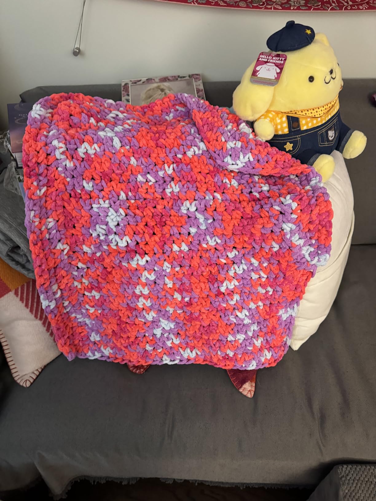 Bernat Blanket Brights Pow Purple Yarn - 2 Pack of 300g/10.5oz - Polyester - 6 Super Bulky - 220 Yards - Knitting/Crochet customer photo 2