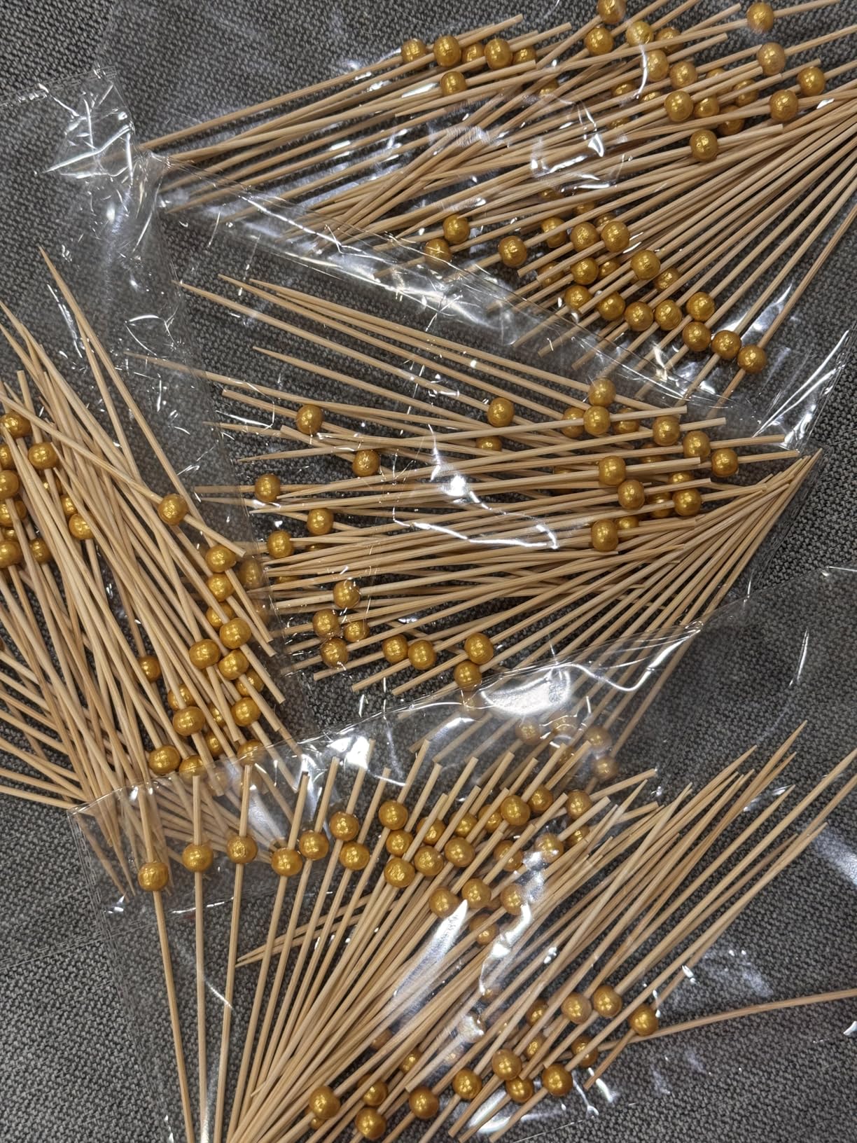 200 Pcs Cocktail Picks, 4.7 Inch Toothpicks for Appetizers, Bamboo Cocktail Sticks Skewers for Drinks, Desserts, Charcuterie, Wedding Party Fancy Toothpicks, Gold Pearl Mini Food Picks Decorative customer photo 1