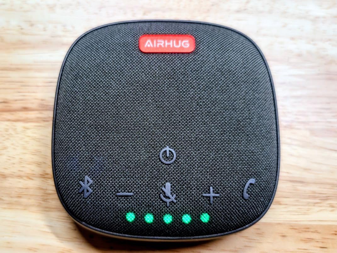 AIRHUG Conference Speaker and Microphone, Bluetooth Speakerphone with 360 Voice Pickup, Advanced Noise Reduction, USB-C Plug and Play, Compatible with Zoom and MS Team customer photo 1