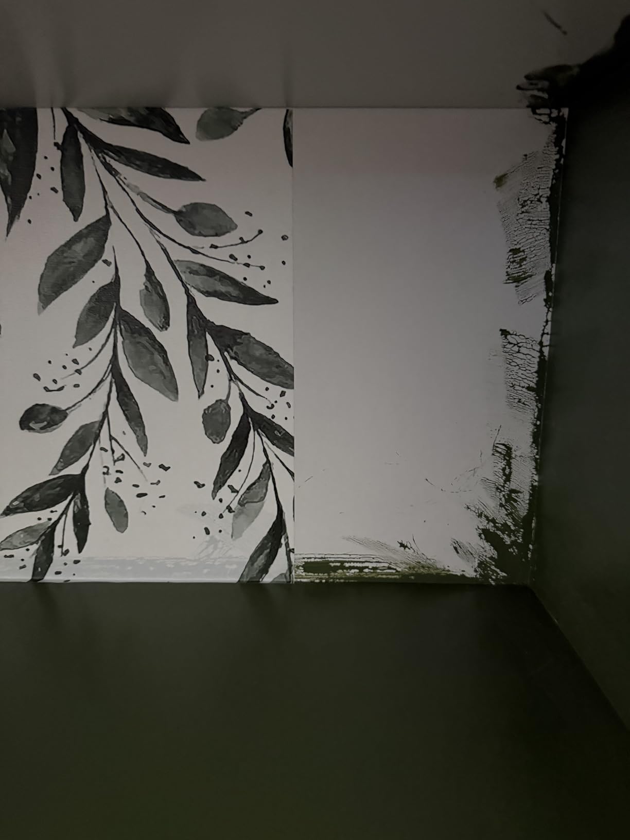 Livebor Green Leaf Wallpaper Peel and Stick Olive Leaf Contact Paper 17.7inch x 118.1inch Green Peel and Stick Wallpaper Modern Farmhouse Wall Paper for Bathroom Neutral Sage Decorative Vinyl customer photo 2
