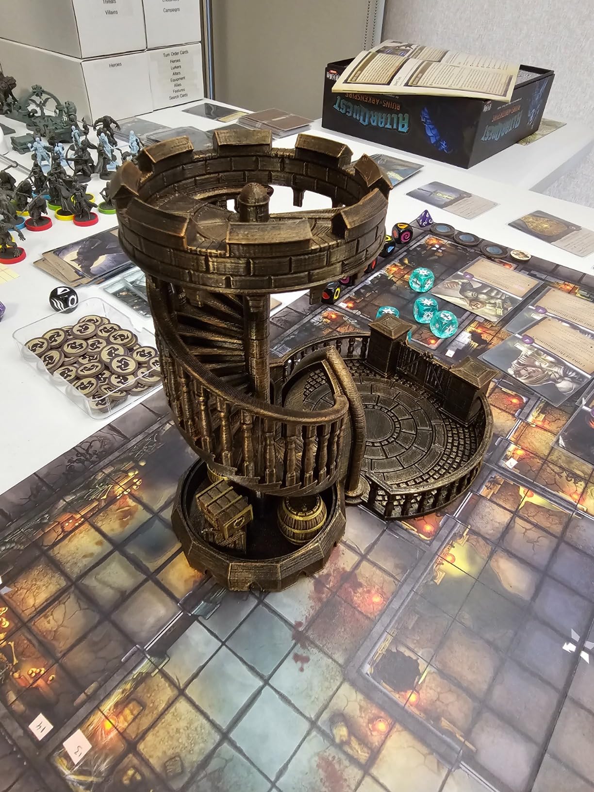 AUSPDICE Dice Rolling Tower and Tray Retro Castle Mold Color for Tabletop Games, D&D and RPG Games (Bronze Color) customer photo 1