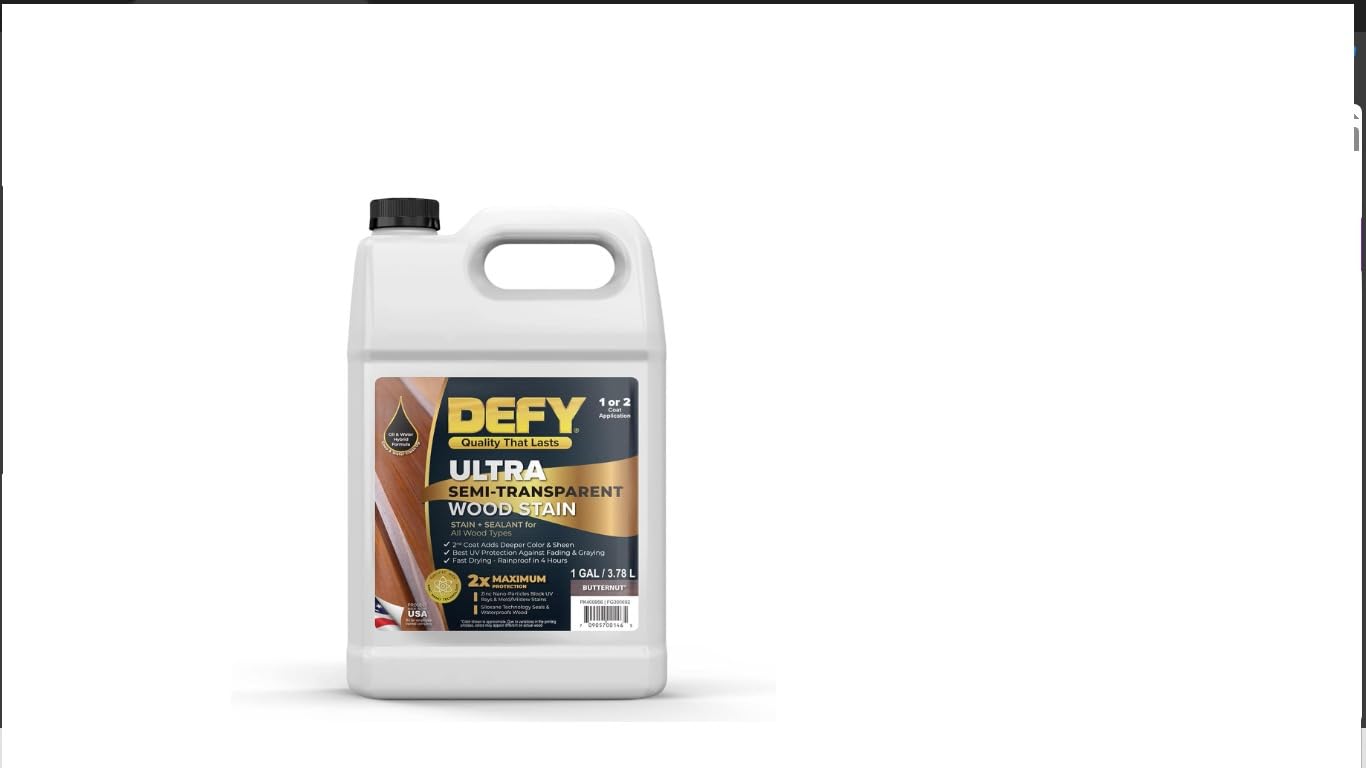 DEFY Ultra Semi-Transparent Outdoor Wood Stain and Sealer in One - Cedar Tone, 1 Gallon, Deck Stain and Sealer | Rich Color and Satin Sheen for All Wood Types customer photo 1