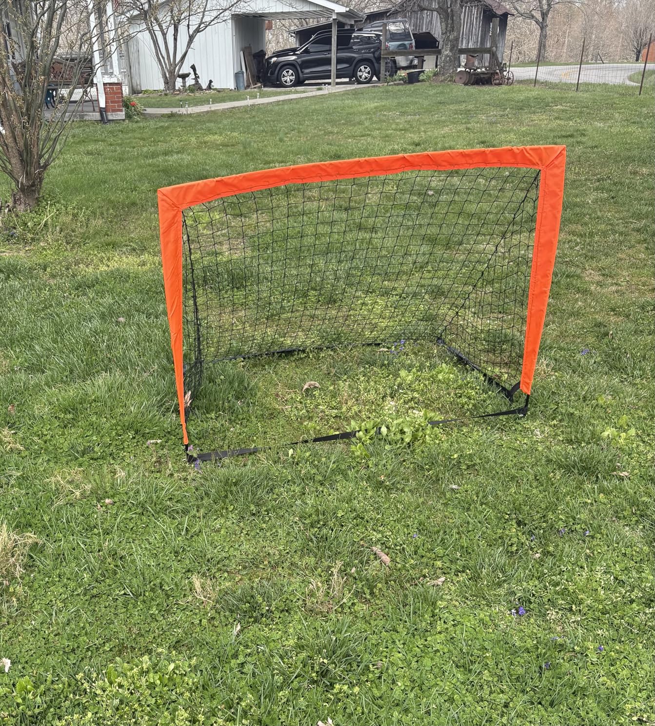 2 Pack 4' x 3' Size Portable Kid Soccer Goals for Backyard, Indoor and Outdoor Pop Up Soccer Goals, Orange, Theresduet customer photo 1