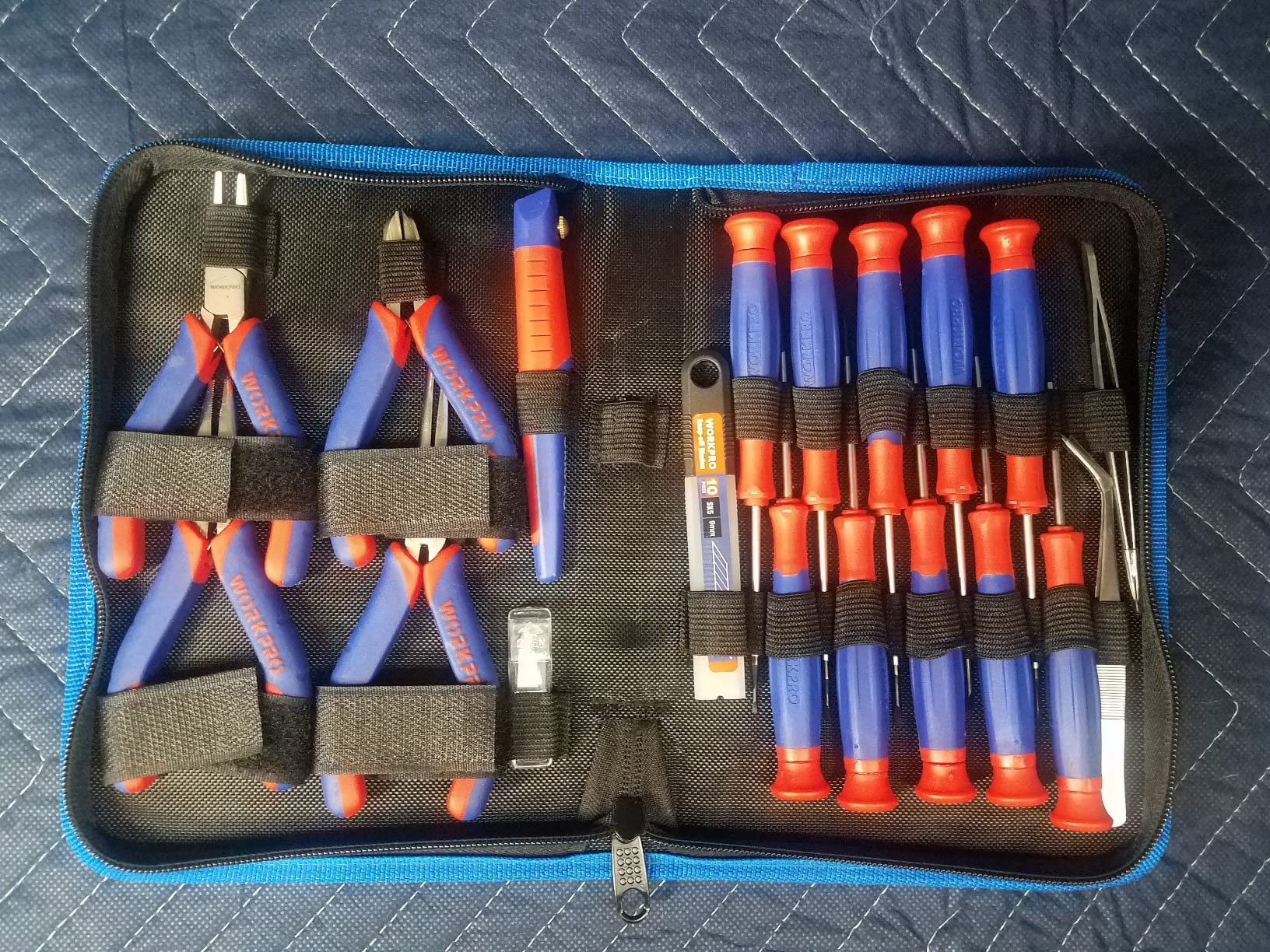 WORKPRO 33PCS Precision Repair Tool Set Includes Pliers Set, Screwdrivers Set, Craft & Utility Knife, Tweezers, Electronic Repair Tool Kit with Pouch for Laptops, Phones, Computer & Gaming Accessories customer photo 2