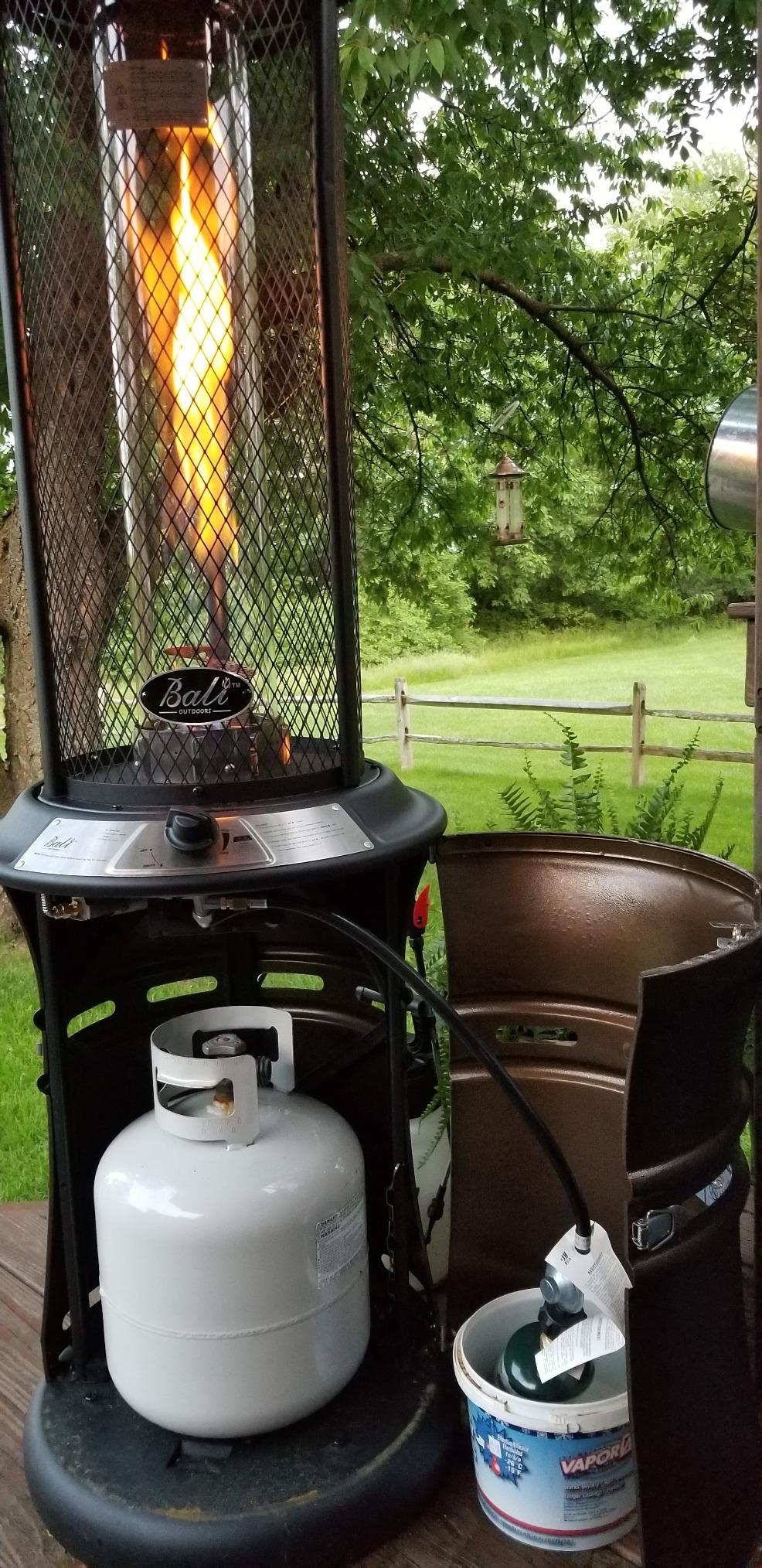 BALI OUTDOORS Gas Patio Heater - Floor-Standing Outdoor Commercial Heater, Round Dancing Flame, Wheels, Glass Tube, Suitable For Balcony, Veranda, BBQ Party customer photo 2
