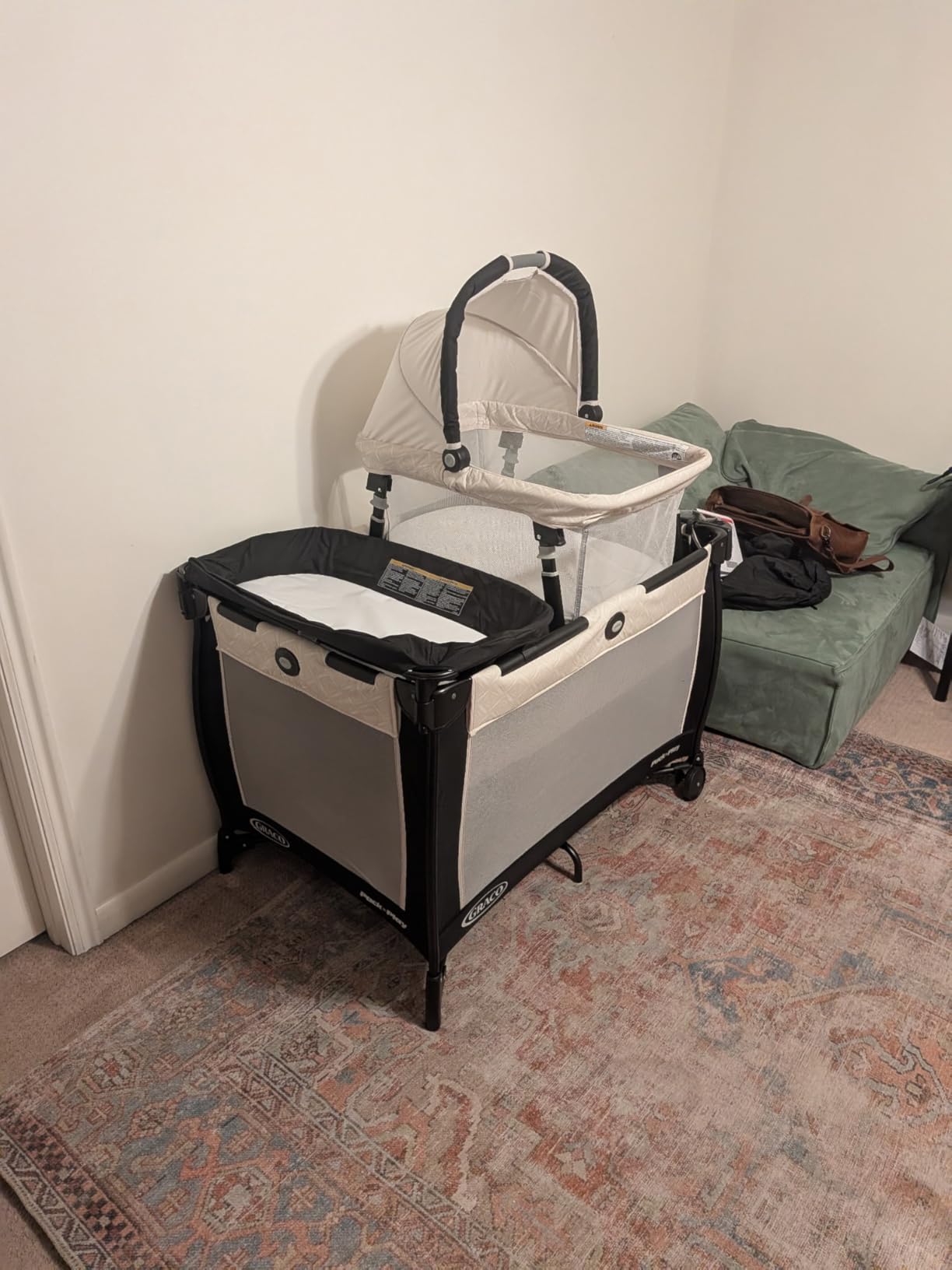 Graco Pack 'n Play Travel Dome LX Playard - Raised Travel Bassinet, UV-50 Canopy, Changer & Storage, Astin customer photo 2