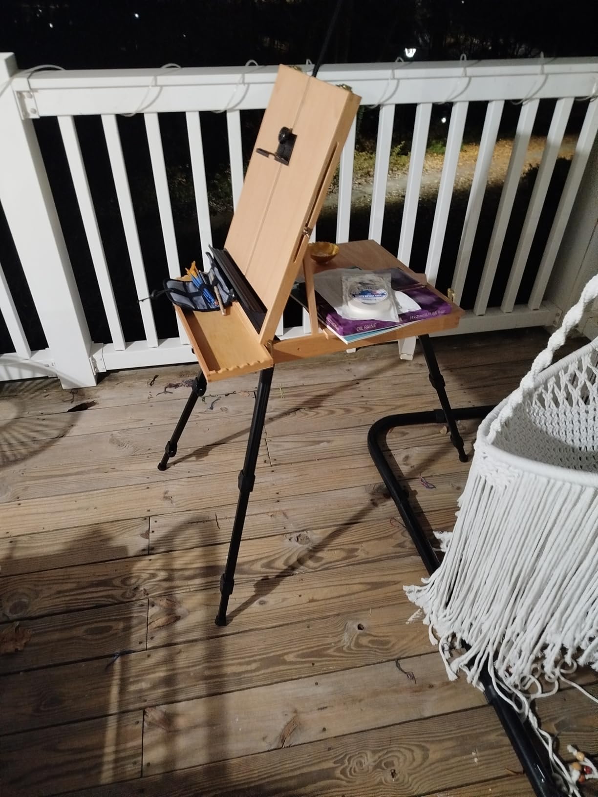 Falling in Art Large French Style Easel - Portable Field and Studio Sketchbox, Plein Air Adjustable Tripod Easel with Detachable Drawer customer photo 1