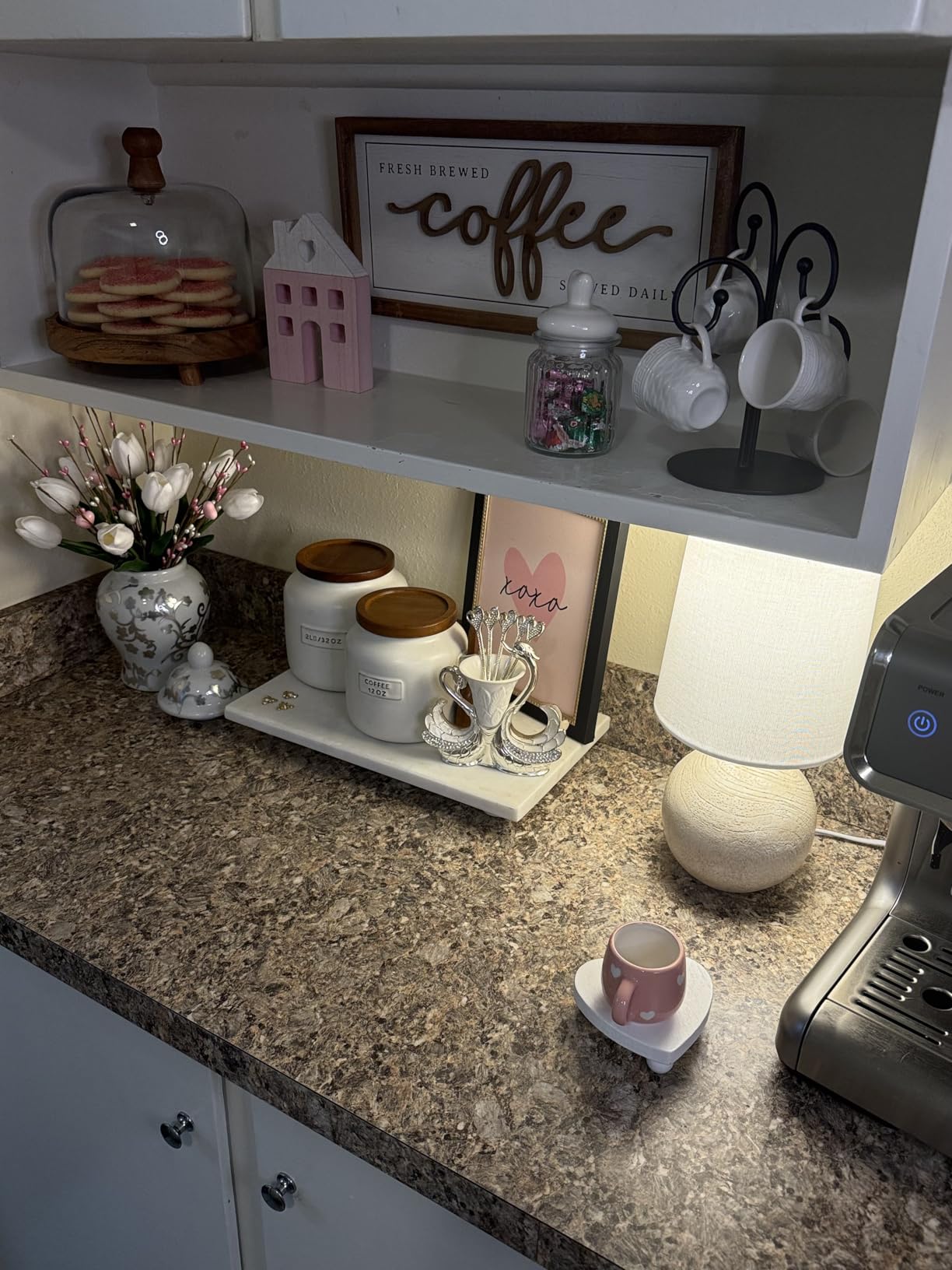 NIKKY HOME Farmhouse Coffee Signs - Vintage Wood Framed Wall Plaque 16x7 Inch customer photo 1