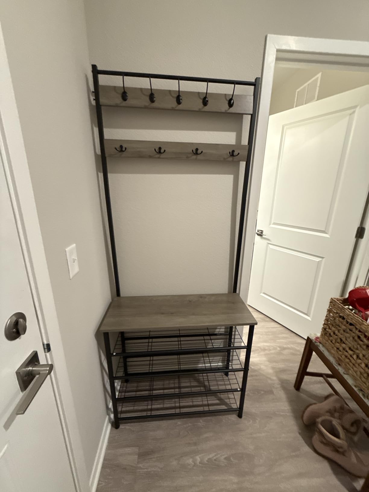 HOOBRO Hall Tree, Coat Rack with Shoe Rack, 5 Tier Shoe Storage Organizer with 9 Hooks, Industrial Rustic Brown customer photo 1