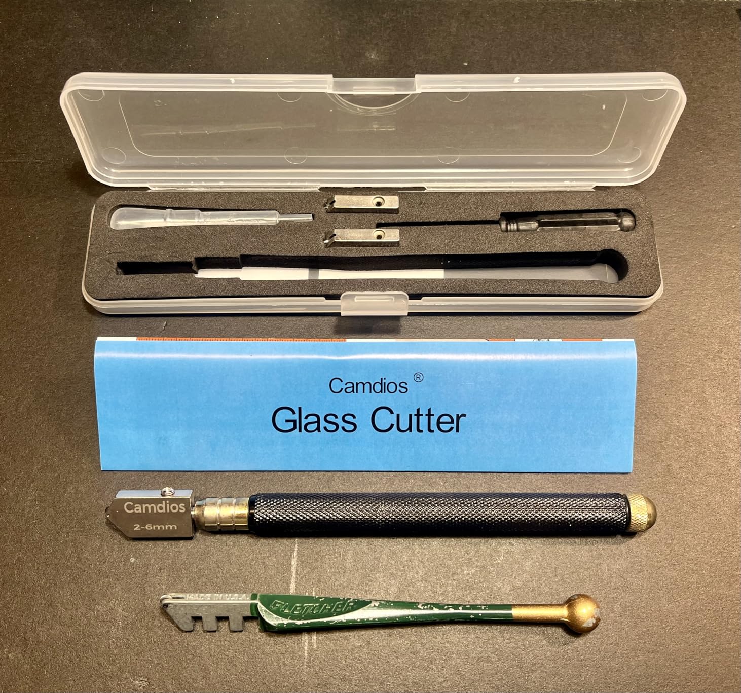 Glass Cutter 2mm-20mm, Upgrade Glass Cutting Tool with Glass Cutting Oil, Pencil Style Oil Feed Carbide Tip Glass Cutter for Mirror/Tiles/Mosaic customer photo 1