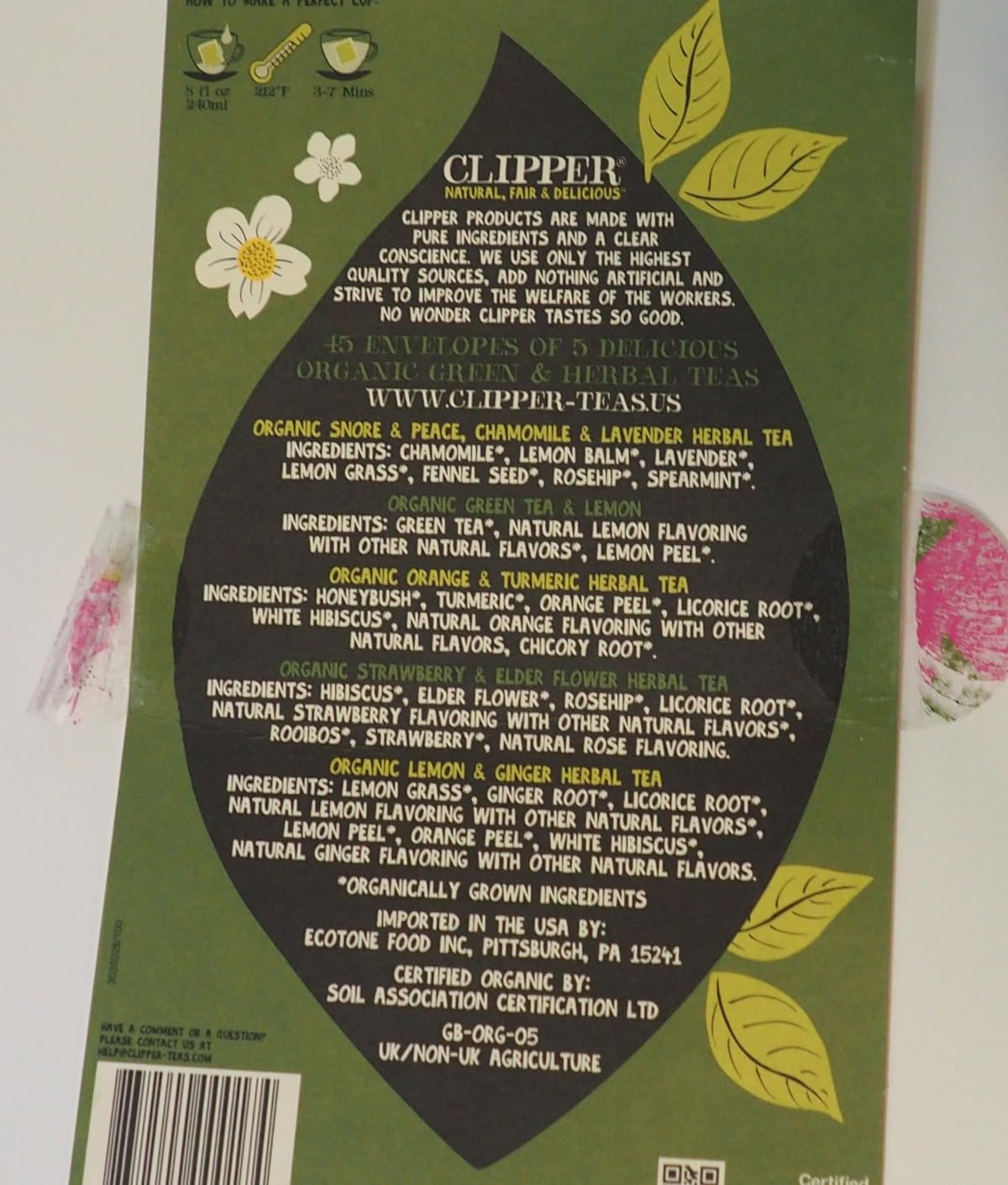 Clipper Tea: Organic Herbal & Green Tea Set, Gift Box - Tea Selection & Sampler with 5 Flavors Including Lemon, Ginger, and Bedtime Teas, 45 Unbleached Tea Bags customer photo 2