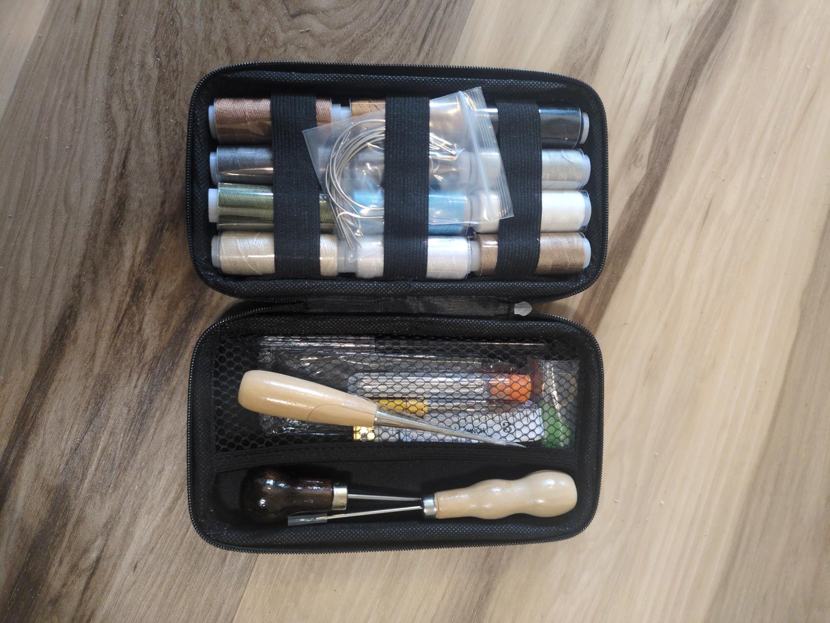 BAGERLA Heavy Duty Sewing Kit, Needle and Thread Kit with Upholstery Thread Needles Sewing Awl Seam Ripper for Car Seats Carpets Shoes Backpacks DIY Crafting customer photo 2