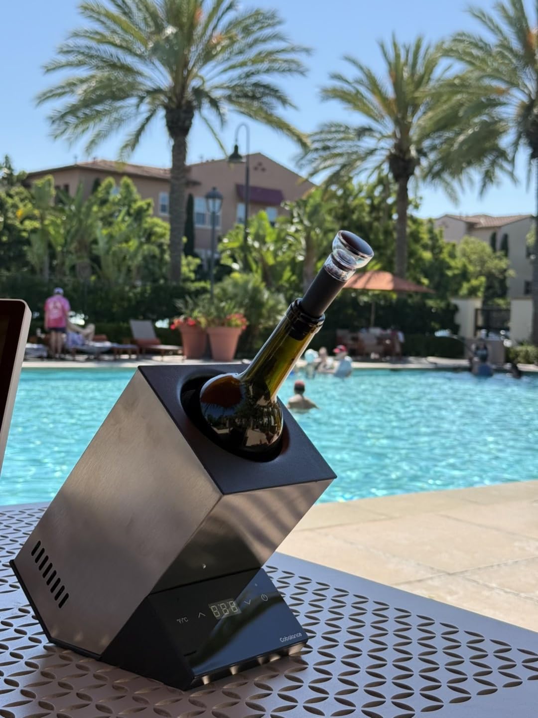 Electric Wine Chiller, Single Bottle Cooler for 750ml Wine or Some Champagne,Stainless Steel Iceless Cooler Keep Cold Up to 24h,Kitchen,Bar and RV Vino Accessory,Gift for Vino Lover customer photo 1