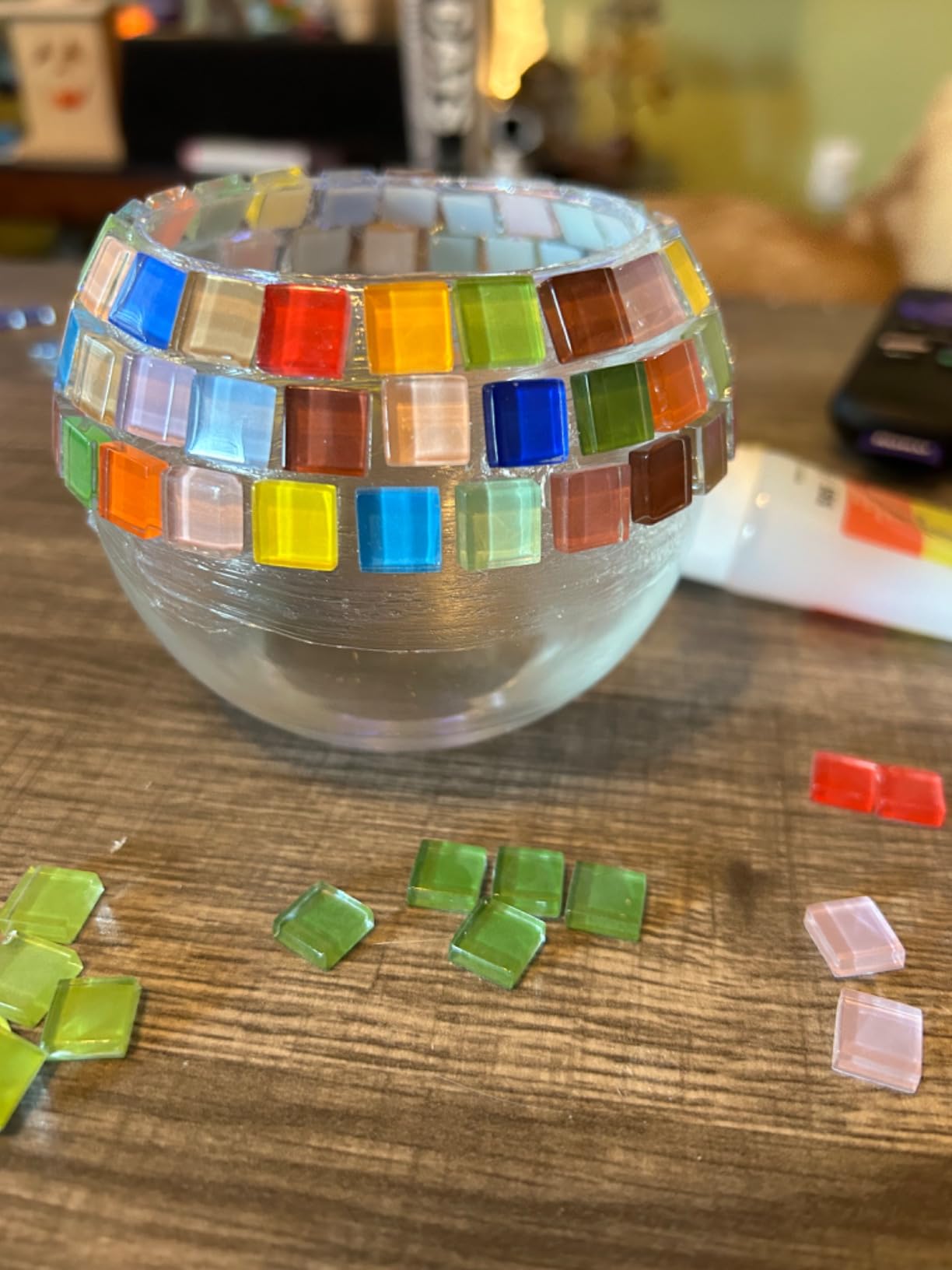 Glass Mosaic Candle Holder Kit - DIY Mosaic Kits for Adults & Crafts for Girls 8-12 - Arts and Crafts for Kids, Tealight Candle Holder for Home Decor, Birthday Easter Gifts for Kids Ages 6 7 8-12 customer photo 2