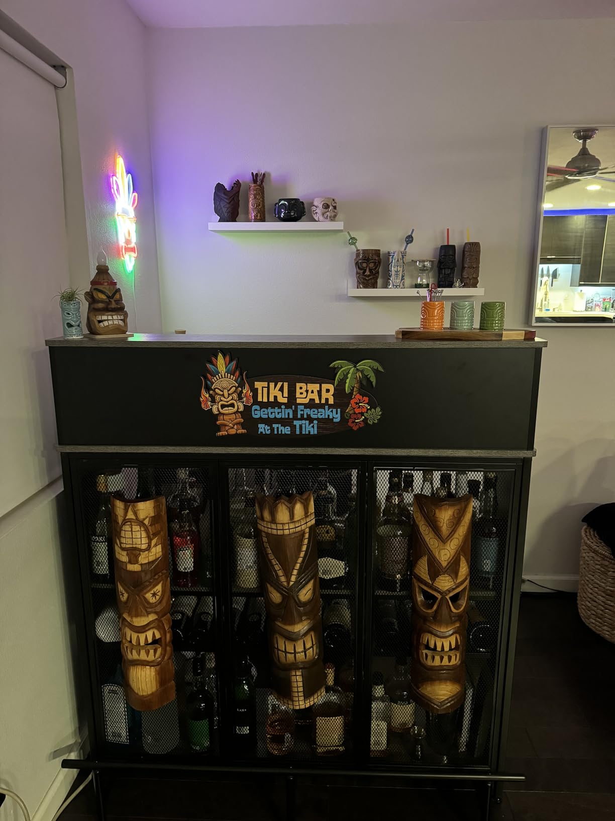 Zeckos Set of 3 Hand-Carved Wood Tiki God Wall Hanging Masks 40 Inches High - Tropical Beach Home Decor - Symbolic Deities customer photo 2