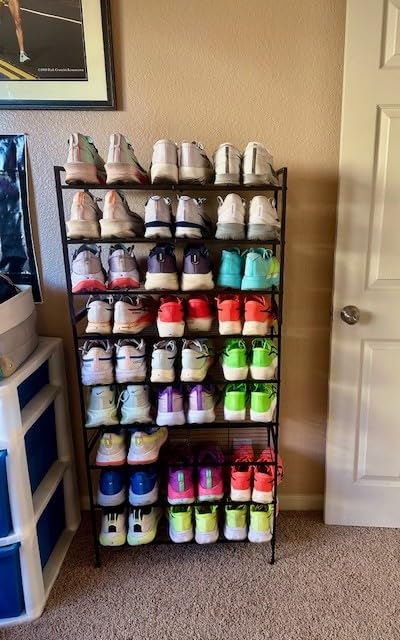 Simple Houseware 3-Tier Stackable Shoes Rack Storage Shelf, Black customer photo 1