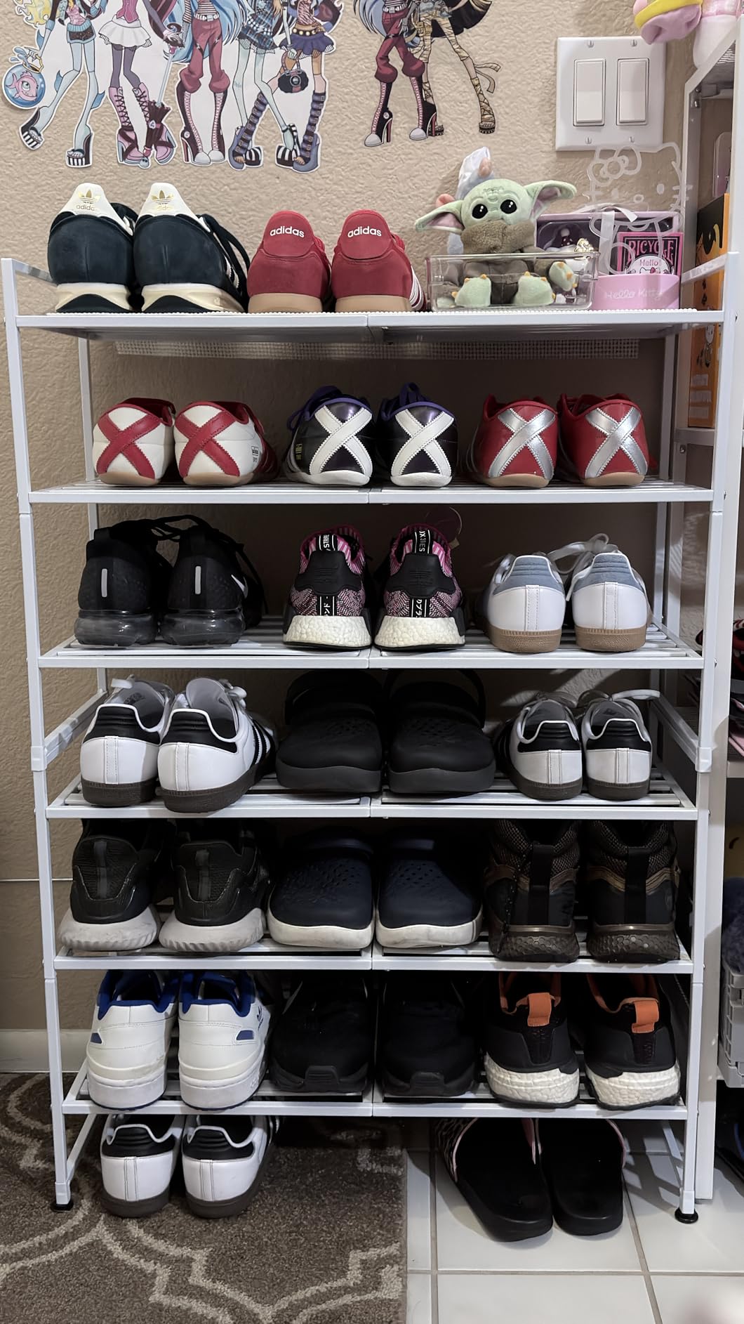 Simple Houseware 3-Tier Stackable Shoes Rack Storage Shelf, Black customer photo 2