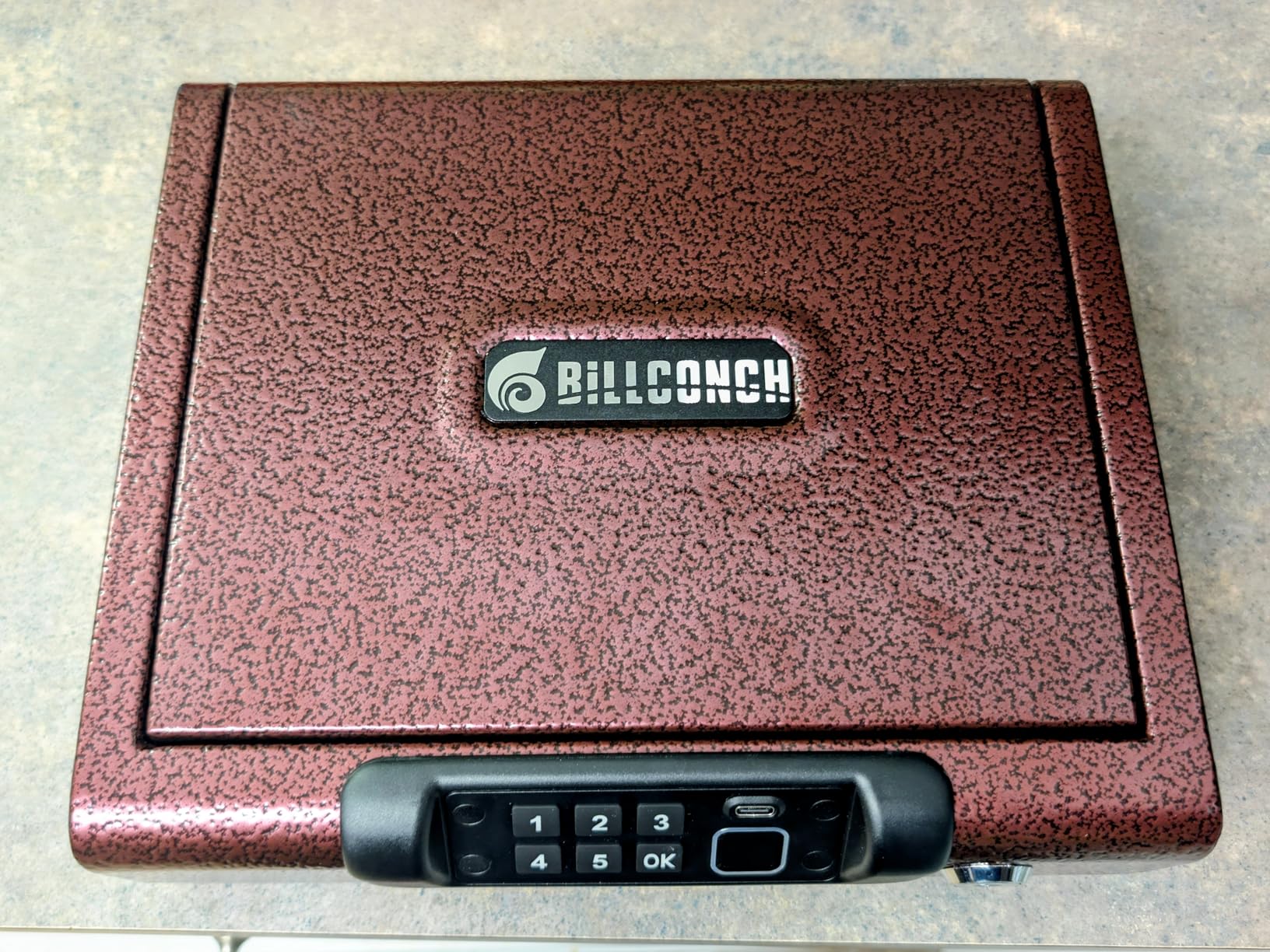 BILLCONCH Cabinet Safes Biometric Gun Safe Portable Pistol Safes Electronic Lock Box Key Access with LED Light Silent Mode Bedside Gun Safe for Pistols, Gun Lock Box for Nightstand customer photo 2