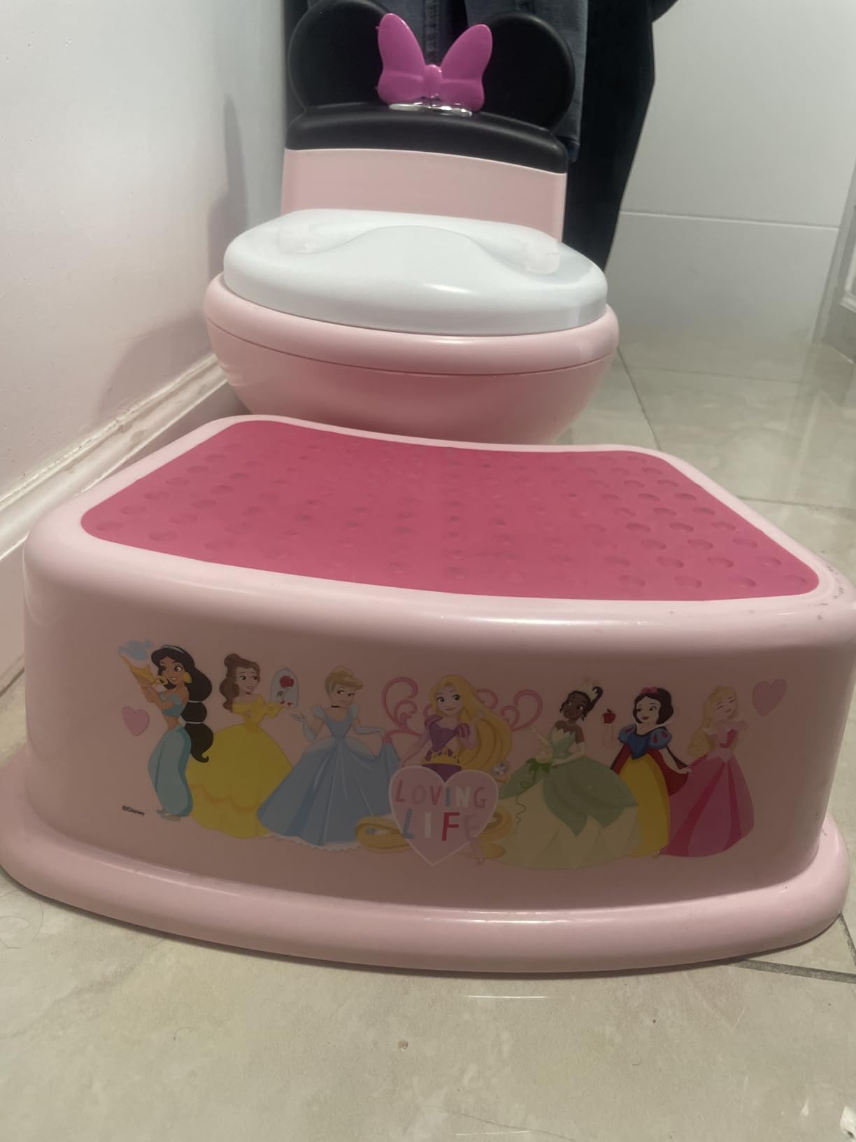 Disney Princess Loving Life Step Stool - Kids Step Stool, Potty Training, Non-Slip, Bathroom, Kitchen, Lightweight customer photo 2