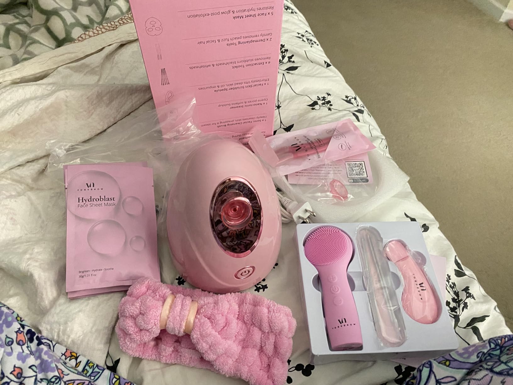 Facial Steamer Spa Kit with Complimentary 17 Skin Care Tools | Face Steamer for Facial Deep Cleaning with Towel Warmer & Humidifier Mode customer photo 1