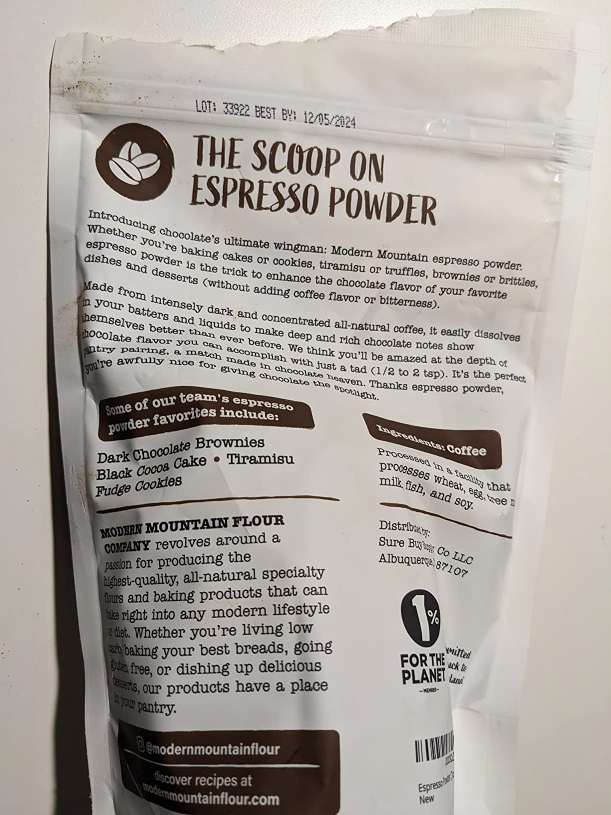 Espresso Powder for Baking - Achieve Rich Chocolate Flavor - Great for Baking - All-Natural - Fine Powder - Easily Dissolves - Gluten Free - Non-GMO - Convenient Resealable Pouch (7oz) customer photo 2