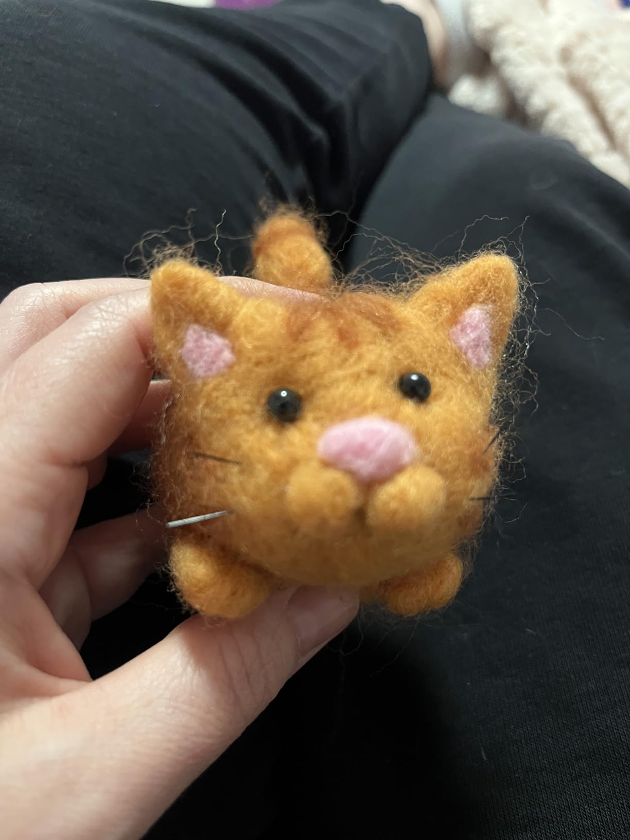 QMNNMA Needle Felting Kit, Animals Needle Felting Set, DIY Wool Felt Materials Set with Felting Tool and Instruction for Needle Felting Craft Project and DIY Handmade customer photo 1