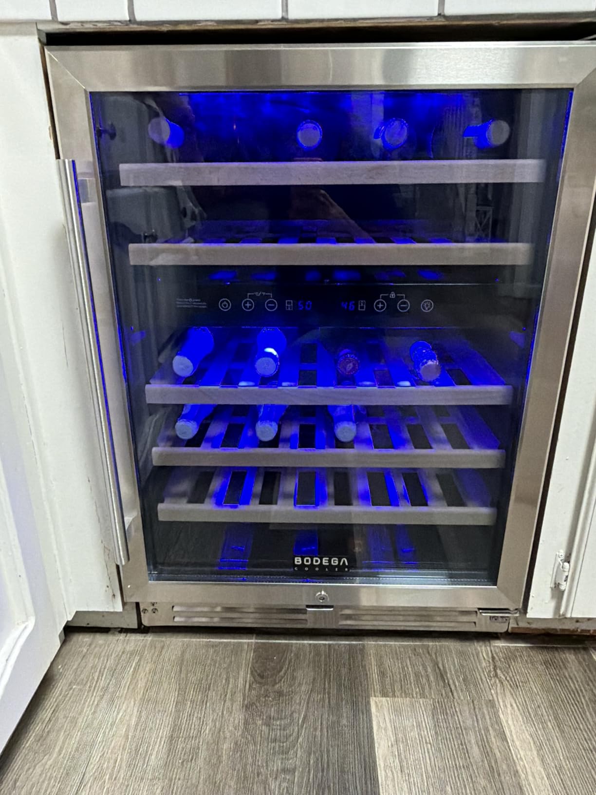 BODEGA 24 Inch Wine Cooler, 154 Bottle Large Refrigerator, Tall Freestanding Wine Fridge with Intelligent Temperature Memory & Humidity Control, Upgraded Quiet Compressor for Bedroom, Bar and Kitchen customer photo 2