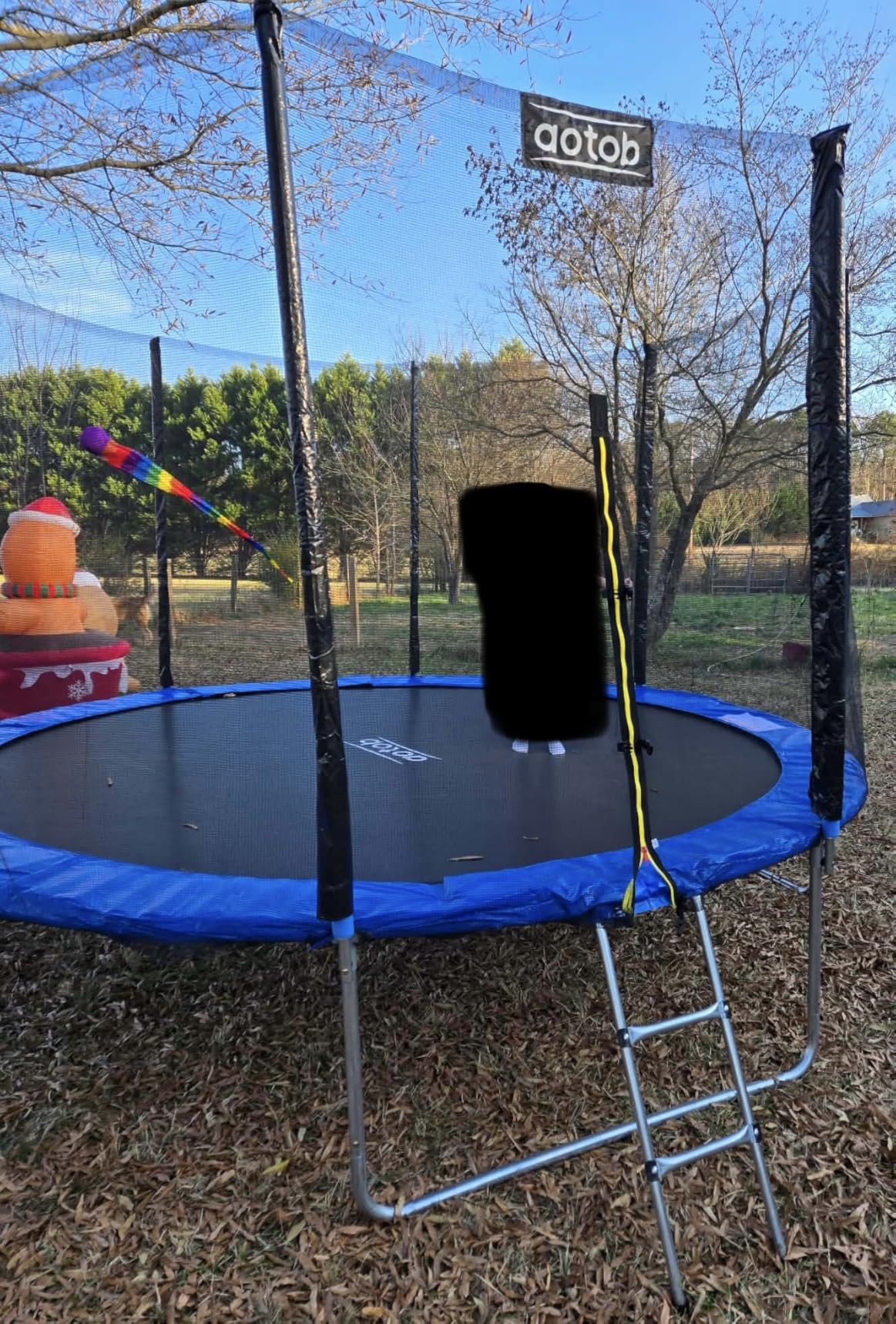 AOTOB 8FT 10FT 12FT 14 FT 15FT Trampoline with Safety Enclosure Net, Outdoor Trampoline with Basketball Hoop, Heavy Duty Jumping Mat and Spring Cover Padding for Kids and Adults, Storage Bag and Ladder customer photo 2