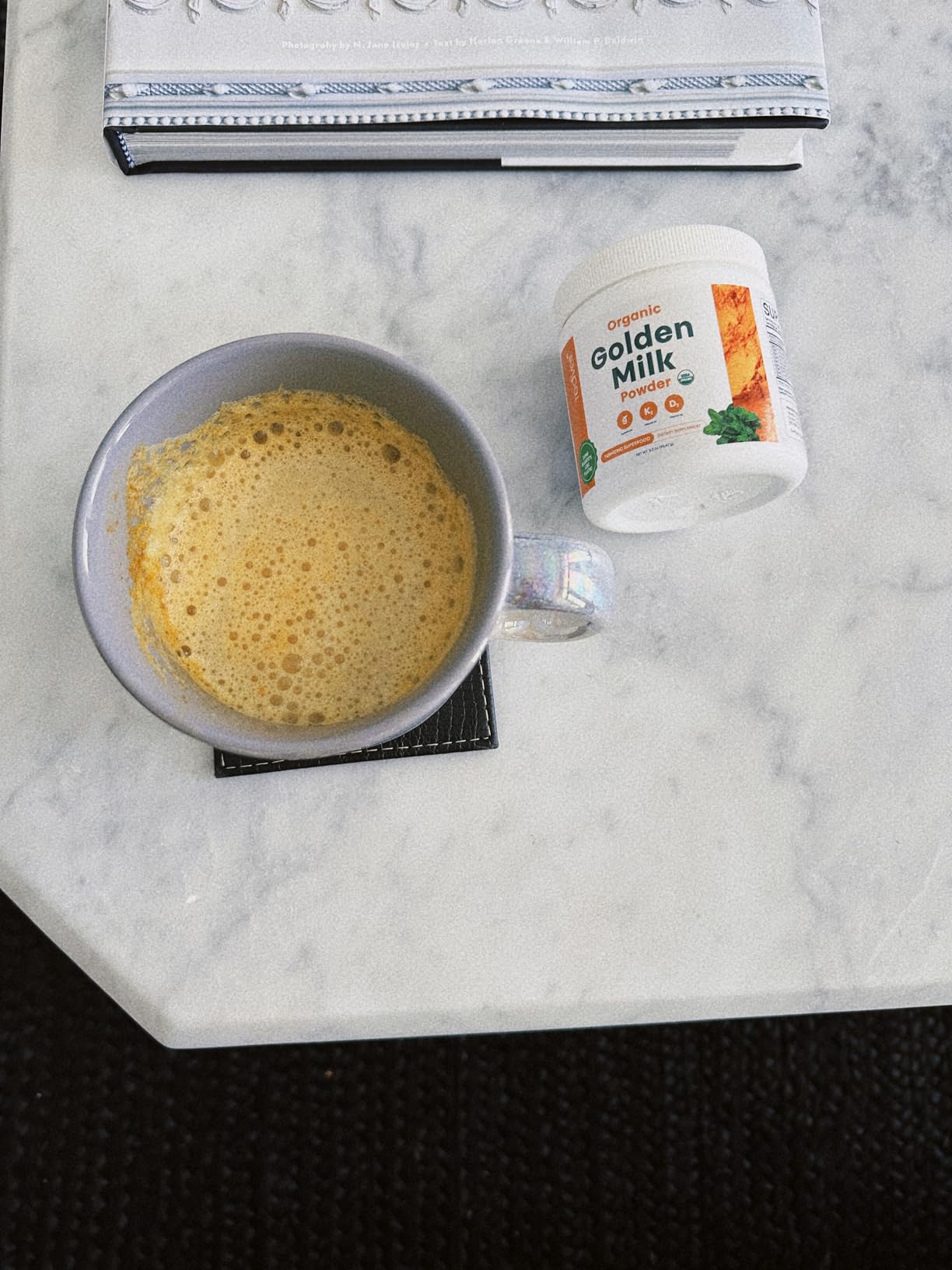 Organic Golden Milk Powder with Vitamins D3 & K2, Turmeric, Ginger, Curcumin, Cinnamon, KSM66 Ashwagandha, Holy Basil & Natural Prebiotics- Delicious Unsweetened Turmeric Tea Latte- 30 Servings customer photo 1