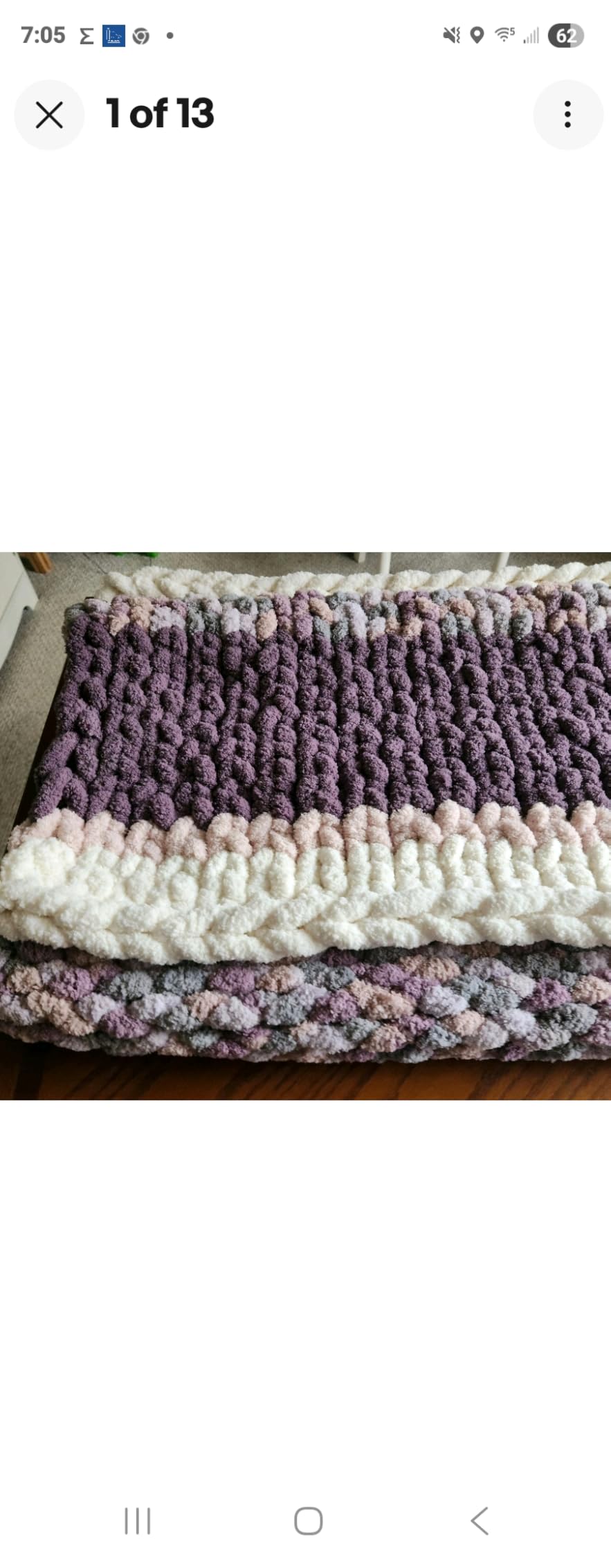 Bernat Blanket Extra Thick Vintage White Yarn - 1 Pack of 21.12oz/598.74g - 100% Polyester - #7 Jumbo - 72 Yards - Chunky Yarn for Hand Knitting, Crocheting, Crafts & Amigurumi customer photo 2