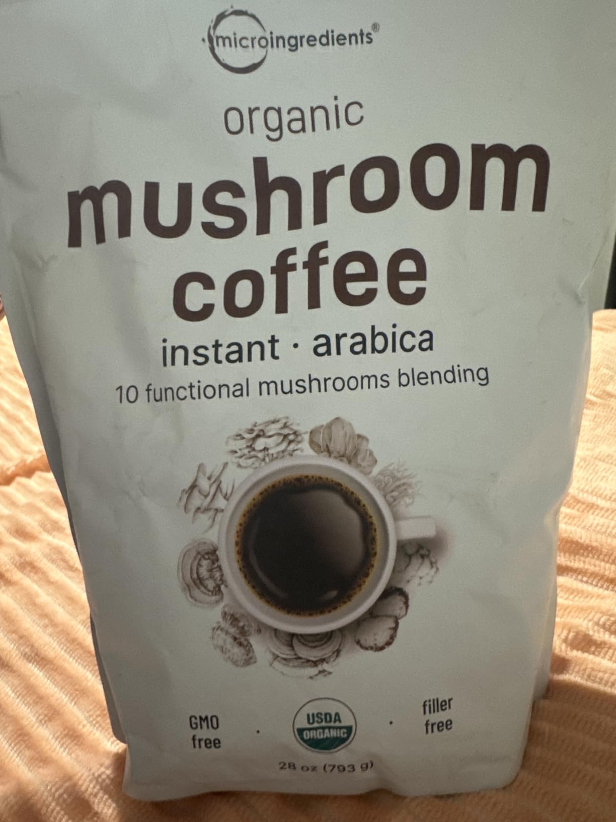 Micro Ingredients Organic Instant 10 in 1 Mushroom Coffee Powder, 28 Ounce (317 Servings) | Premium Arabica Coffee with Lion's Mane, Chaga, Reishi & More customer photo 1