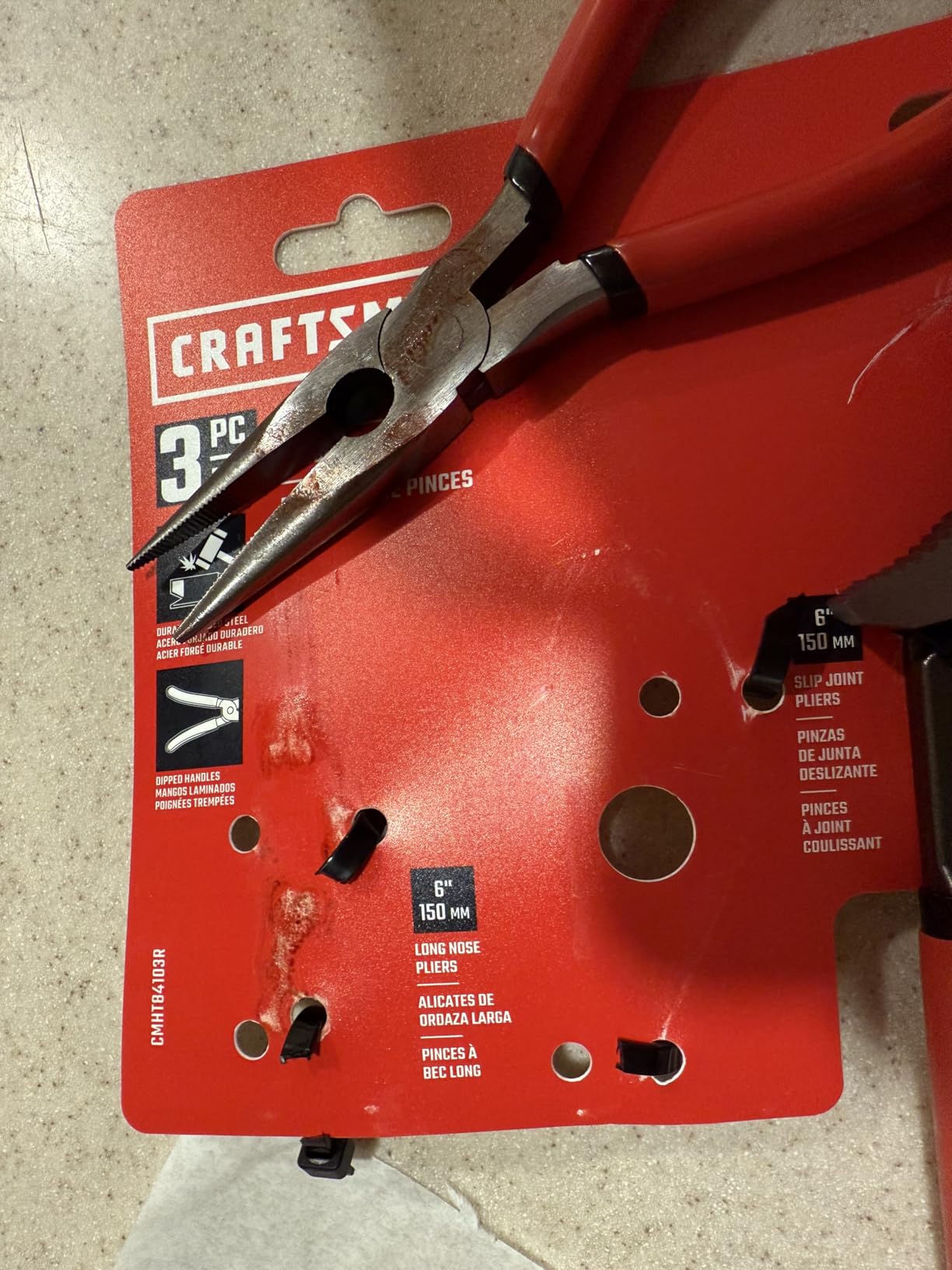 CRAFTSMAN Pliers Set, 3-Piece Set with Long Nose, Slip Joint, and 8-Inch Groove (CMHT84103R) customer photo 1