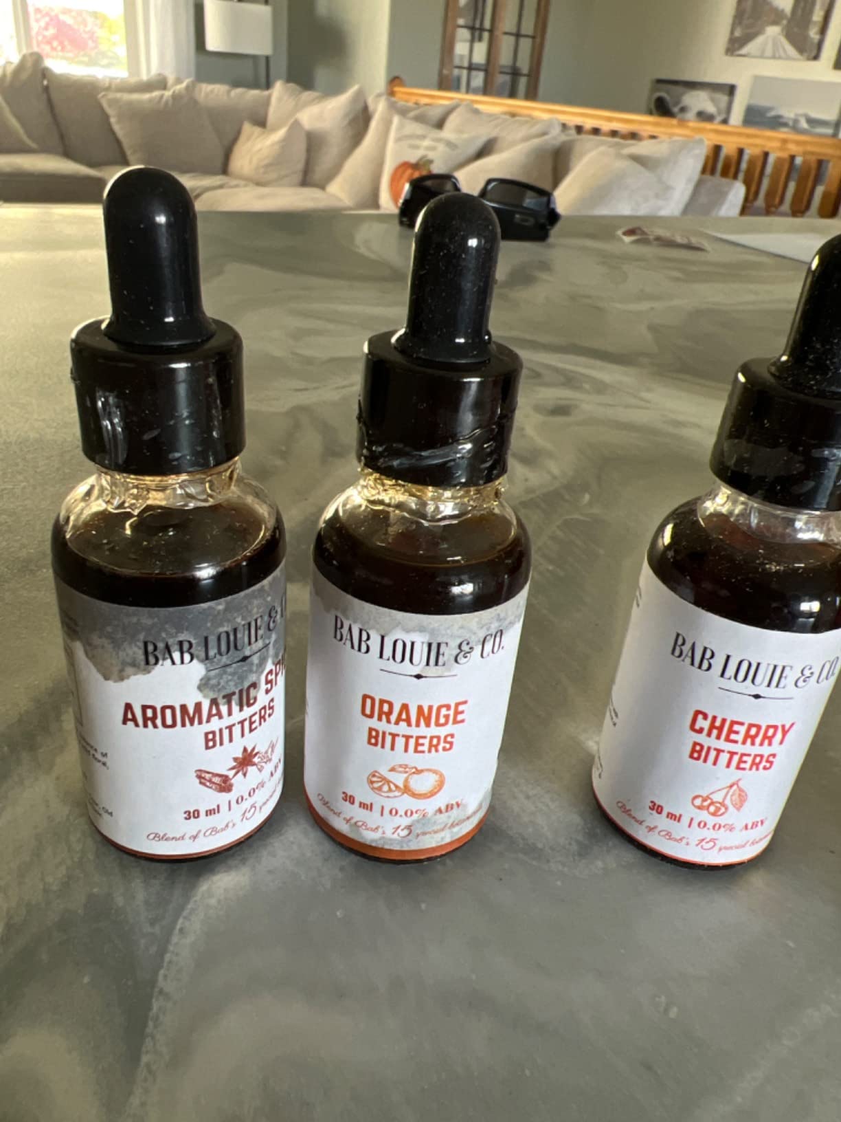 Bab Louie & Co. Non-Alcoholic Bitters Set - Cherry, Orange, Aromatic Bitters for Cocktails, Mocktails, Whiskey - 30ml/1oz Each, Non-Alcoholic Drinks Bitter - Makes 30 Drinks - Bar Essentials customer photo 1