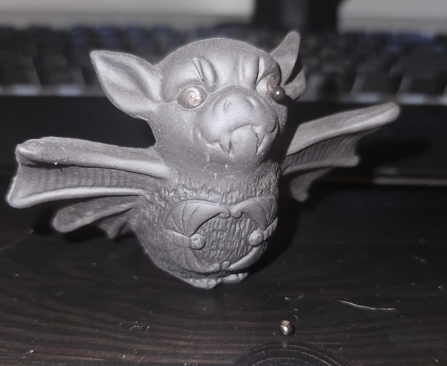 Purple Sand Tea Pet Angry Cat Bat Tortoise Puppy Figurine, Cute Kungfu Tea Pet Gift for Tea Lover Friend, Tea Table Desk Tearoom Home Decoration Ornament (1.Smiling Turtle) customer photo 2