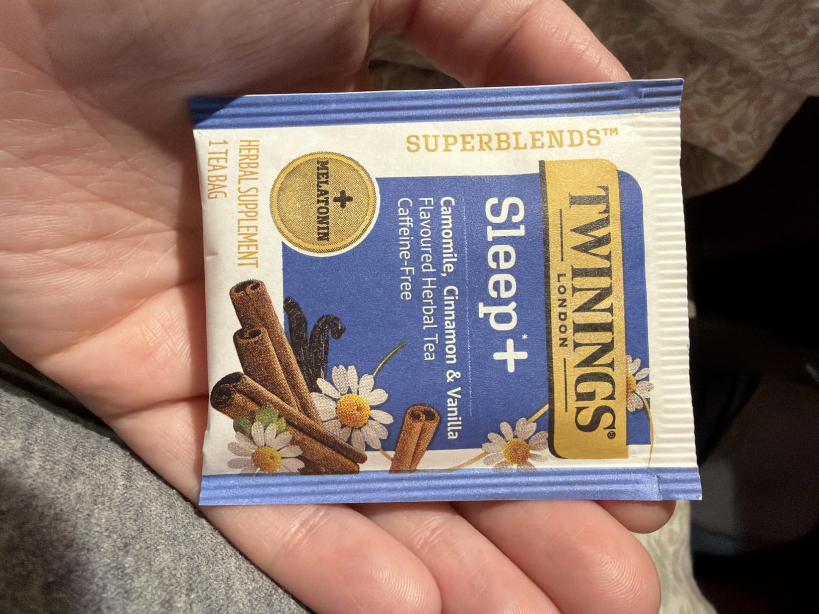Twinings Superblends Sleep+ Herbal Tea with 1mg Melatonin, Camomile, Cinnamon & Vanilla - 16 Tea Bags customer photo 1
