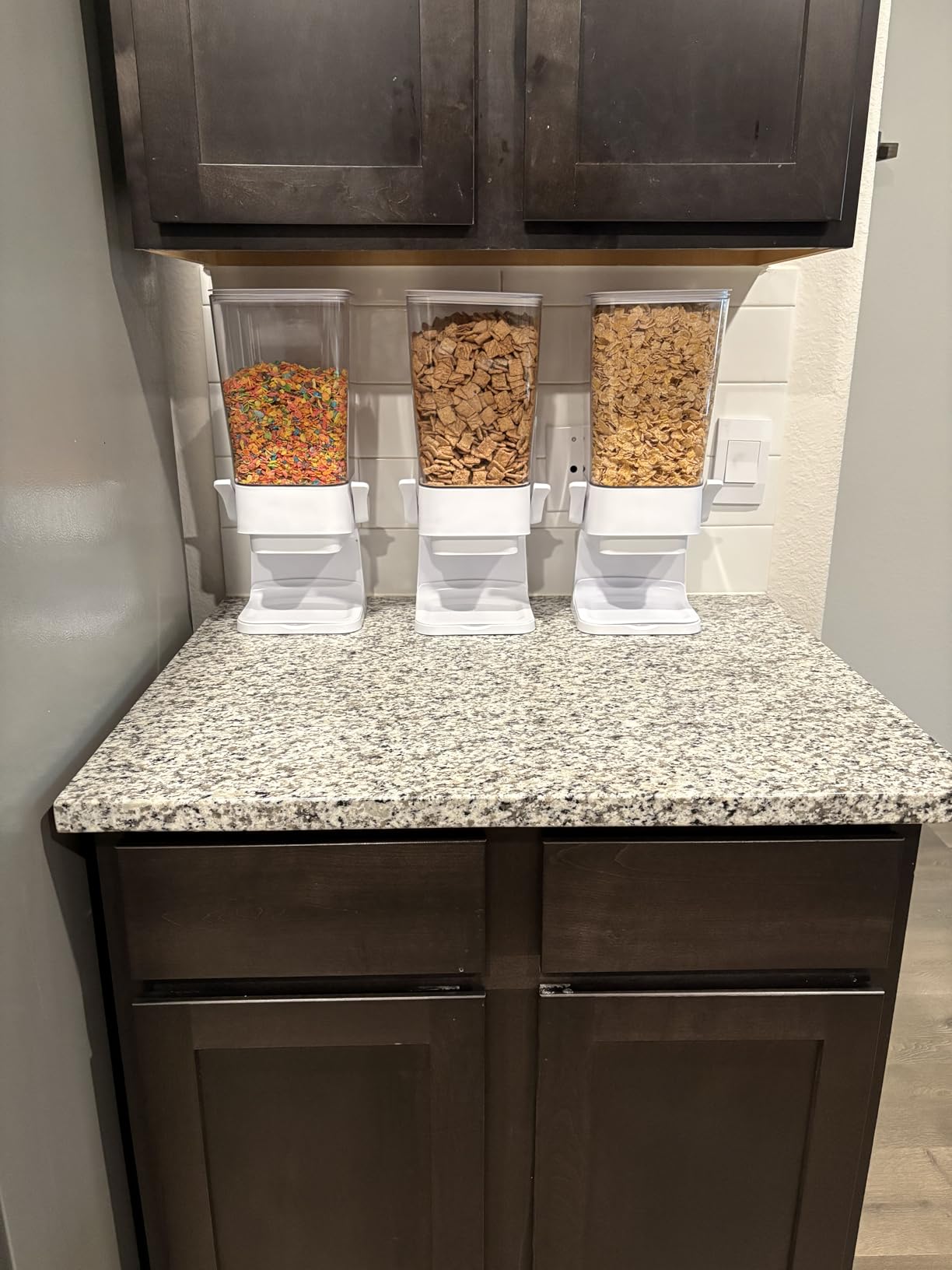 Cereal Dispenser Countertop 2 Pack 5.5 Qt Large Cereal Storage Container Holder Dispenser for Pantry customer photo 2