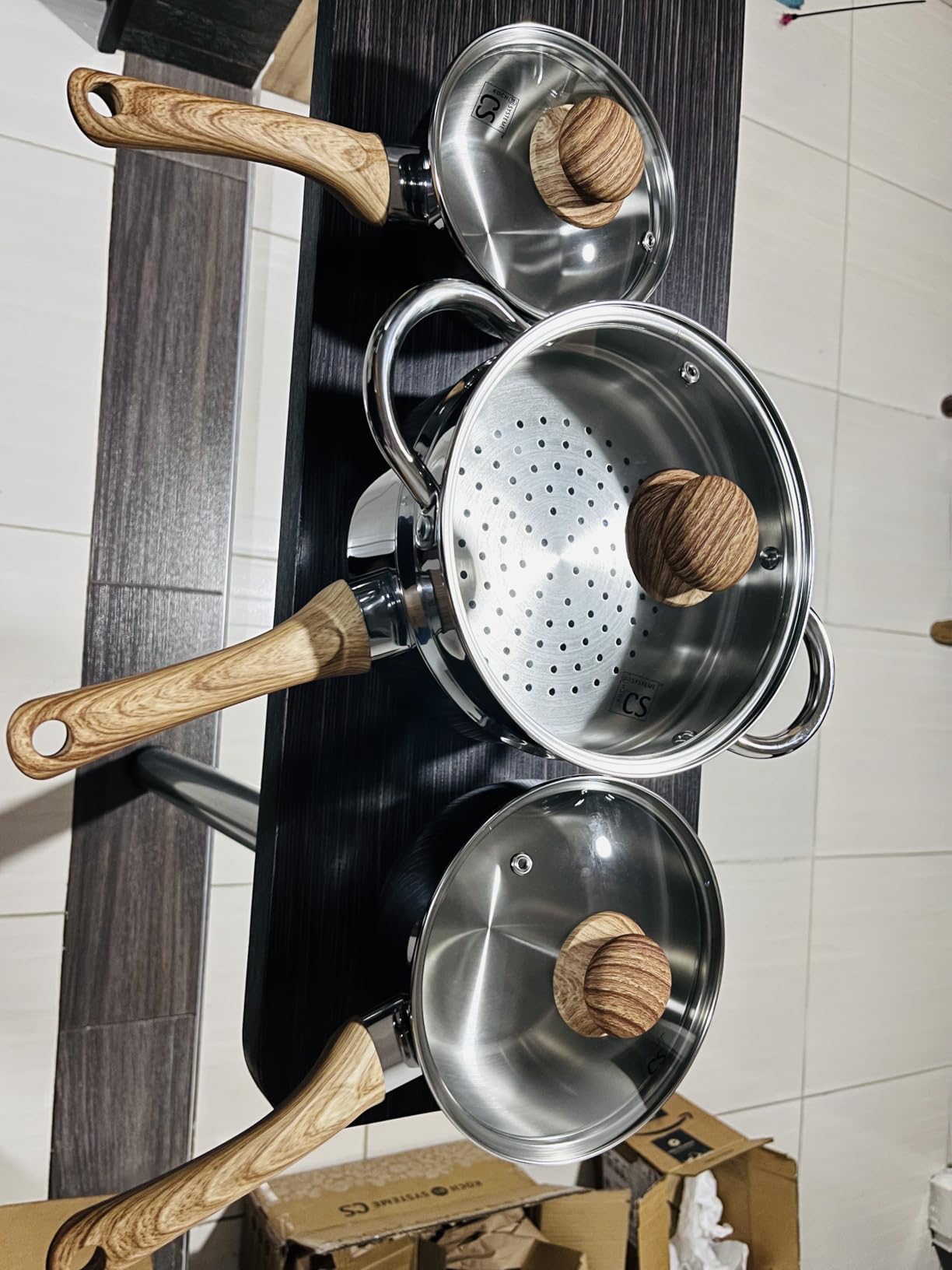 Aufranc Stainless Steel pots and pans set, 6 Piece Nonstick Kitchen Induction Cookware Set, Works with Induction/Electric and Gas Cooktops, Nonstick, Dishwasher customer photo 1