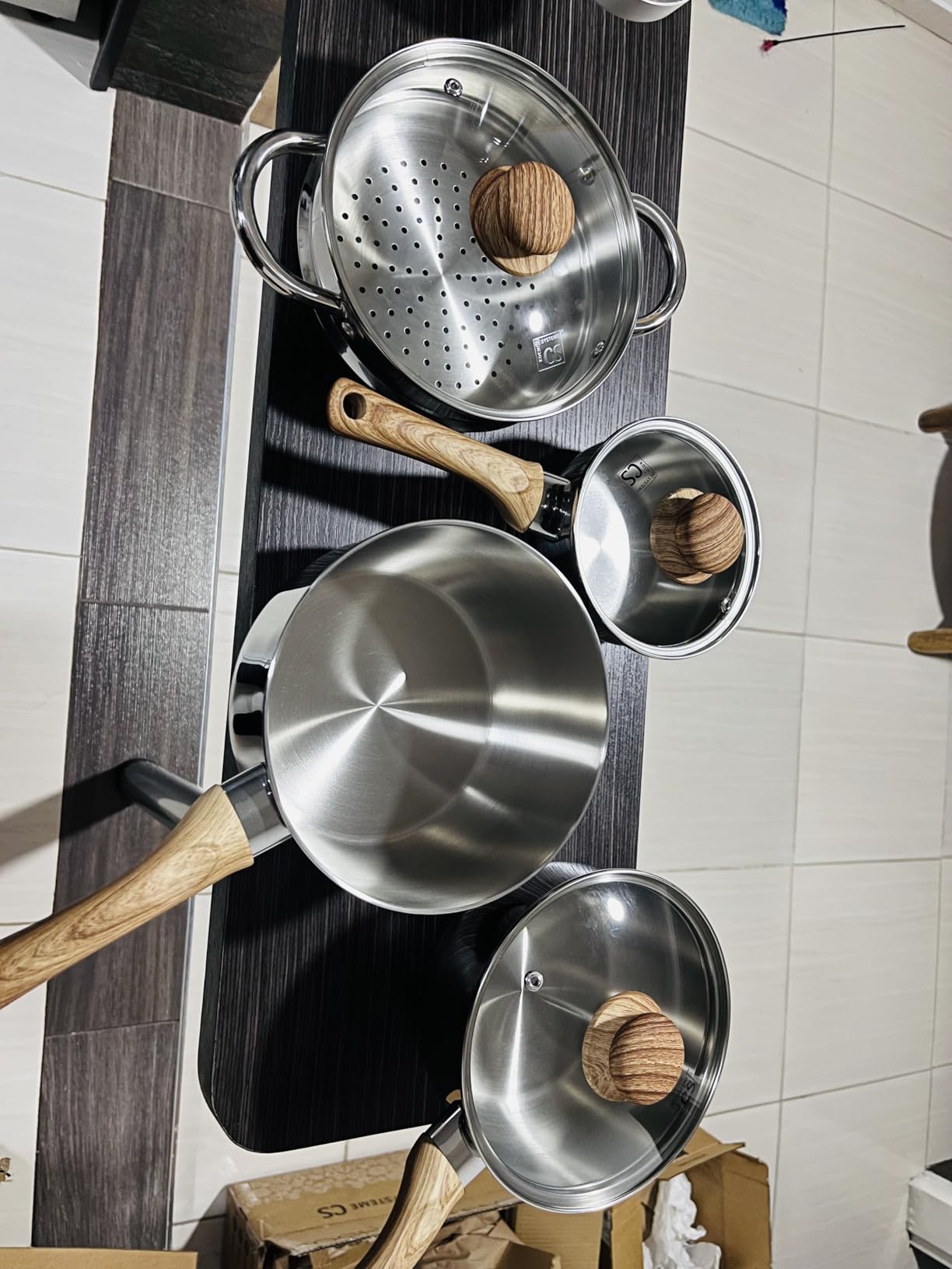Aufranc Stainless Steel pots and pans set, 6 Piece Nonstick Kitchen Induction Cookware Set, Works with Induction/Electric and Gas Cooktops, Nonstick, Dishwasher customer photo 2