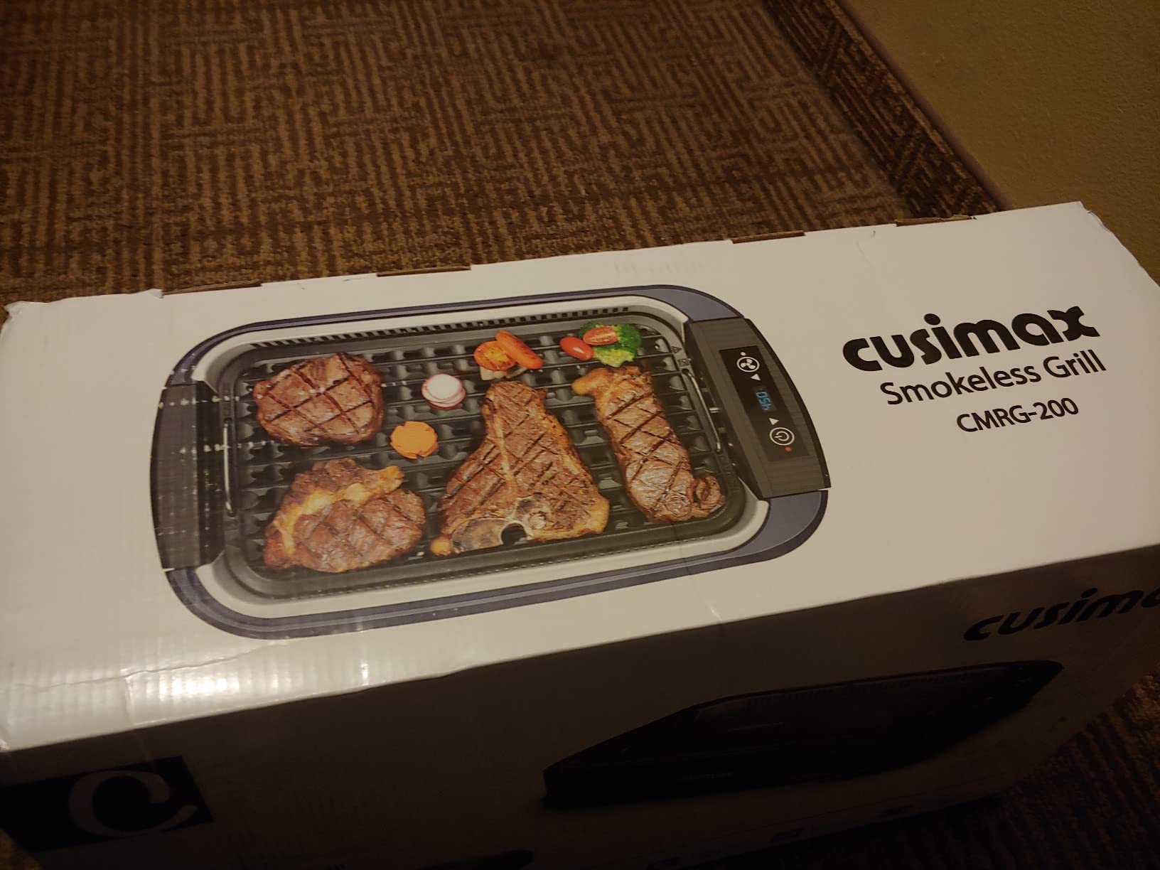 CUSIMAX Smokeless Grill Indoor, 1500W Electric Grill Griddle Korean BBQ with LED Smart Display & Tempered Glass Lid customer photo 2
