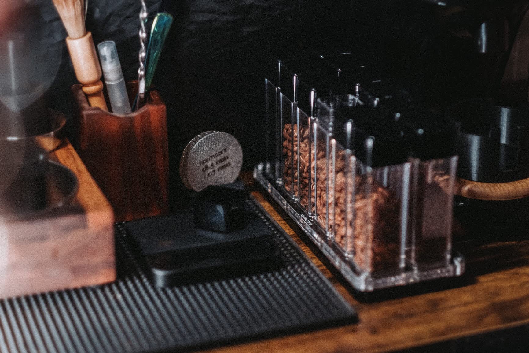 Normcore 6 Tubes Coffee Bean Cellars with Stand & Hopper - Single Dose Coffee Bean Vaults - Espresso Bean Storage Set - One-Way Exhaust Valve - Capacity 25-28g customer photo 2