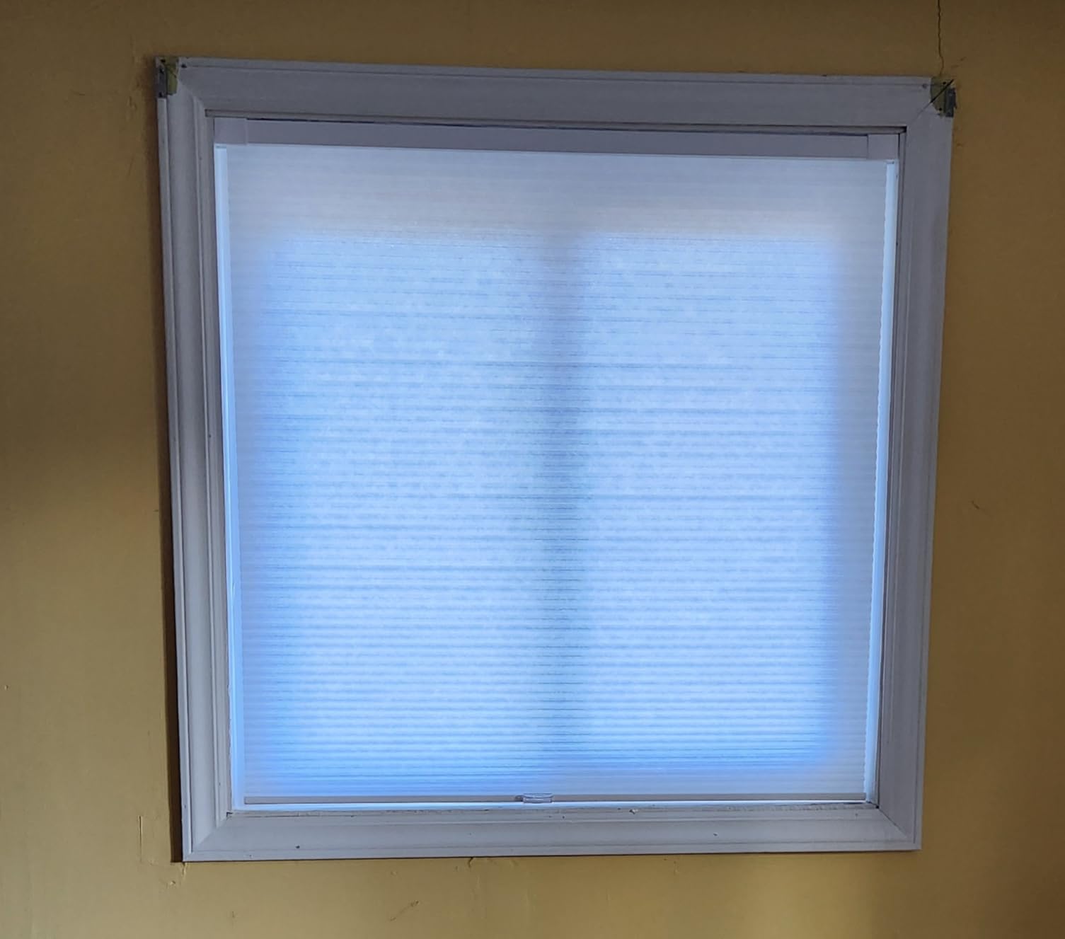 LazBlinds Cordless Cellular Shades, No Tools No Drill Light Filtering Honeycomb Shades Pleated Blinds for Windows, 34'' W x 48'' H, White customer photo 1