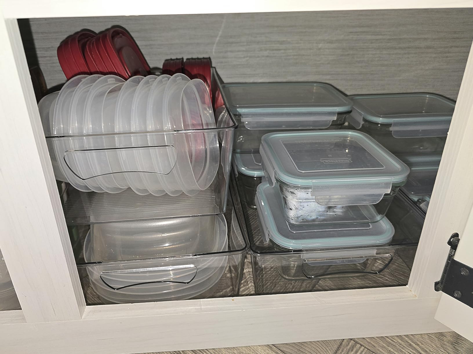 Simple Houseware 4 Pcs Kitchen Clear Bin Storage Organizer, 15