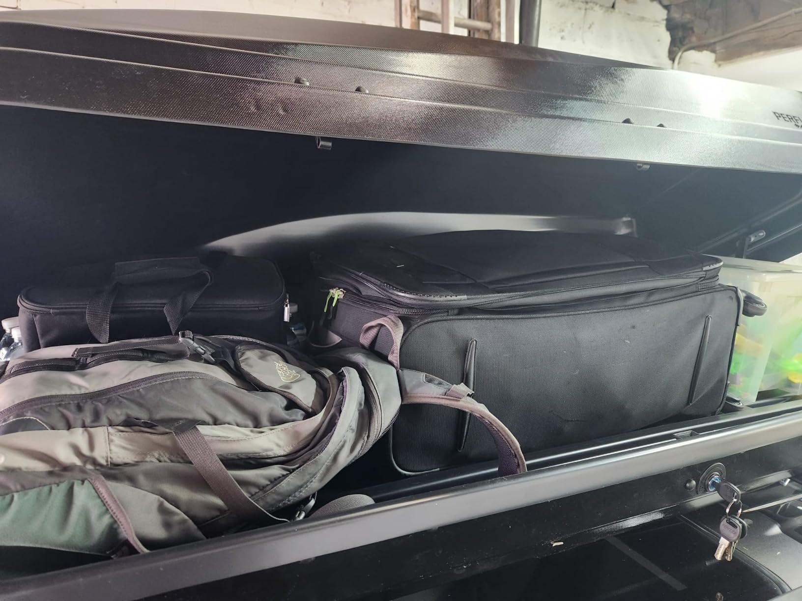 Perflex Exclusive Rooftop Cargo Box Carrier Large 17.7 Cubic Feet Car Top Mount Travel Luggage Storage, Dual Side Opening, 130 Lbs Weight Capacity, Extra Keys, Straps (White) customer photo 1
