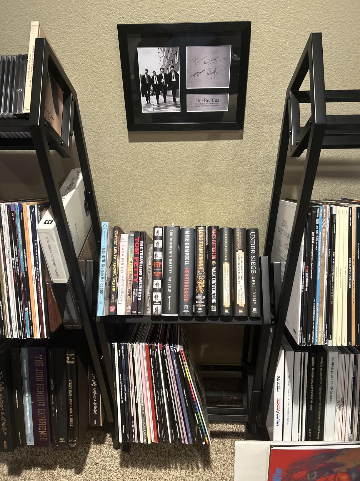 Vinyl Record Storage Rack, Record Holder 260-280 LP Storage Shelf Display Stand for Albums Books Magazines Files, Black Metal customer photo 2